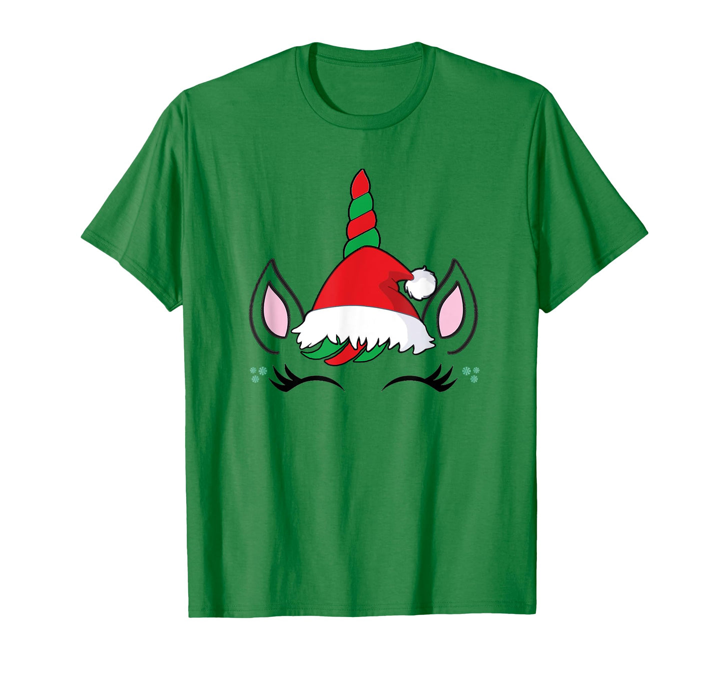 Unicorn Christmas Shirt for Girls Unicorn Santa Face Girls T-Shirt
