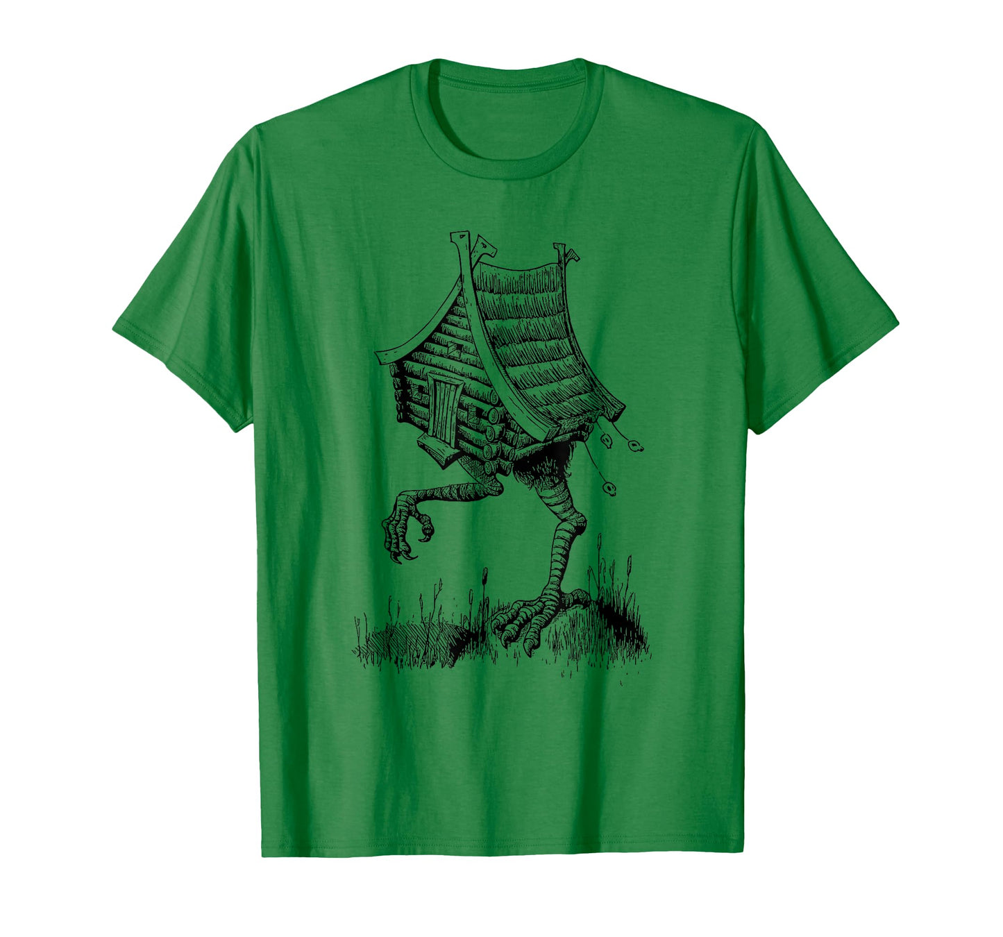Walking House on Chicken Legs Slavic folklore Baba Yaga Art T-Shirt
