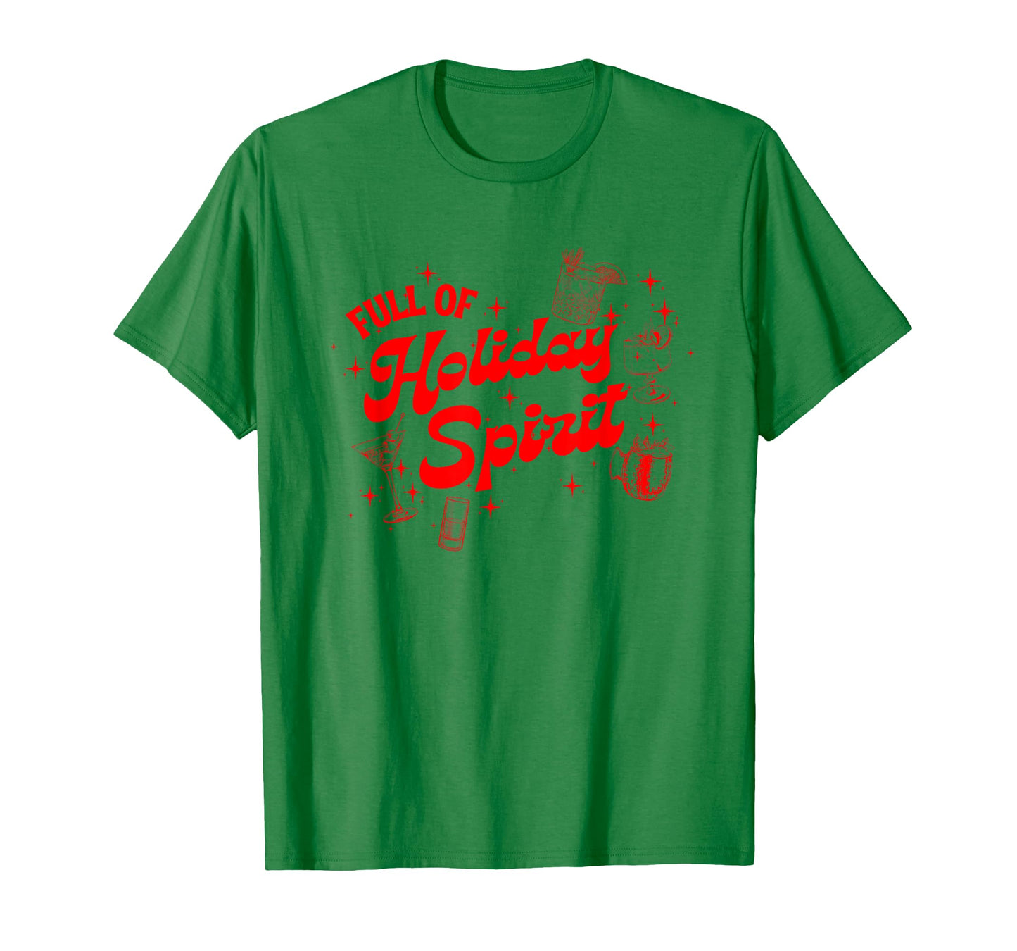 Funny Xmas Cocktail Vintage Full Of Holiday Spirit Gifts T-Shirt