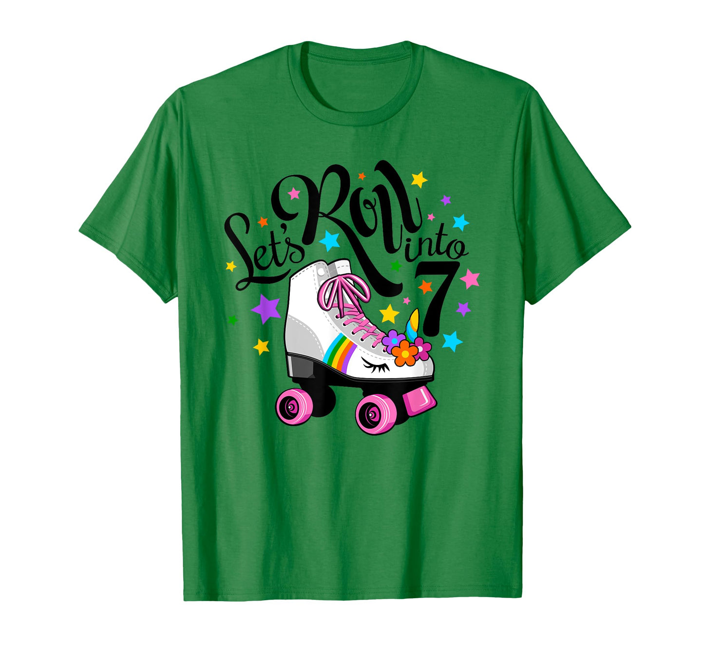 Lets roll into 7 Birthday. Unicorn, Roller skate T-Shirt