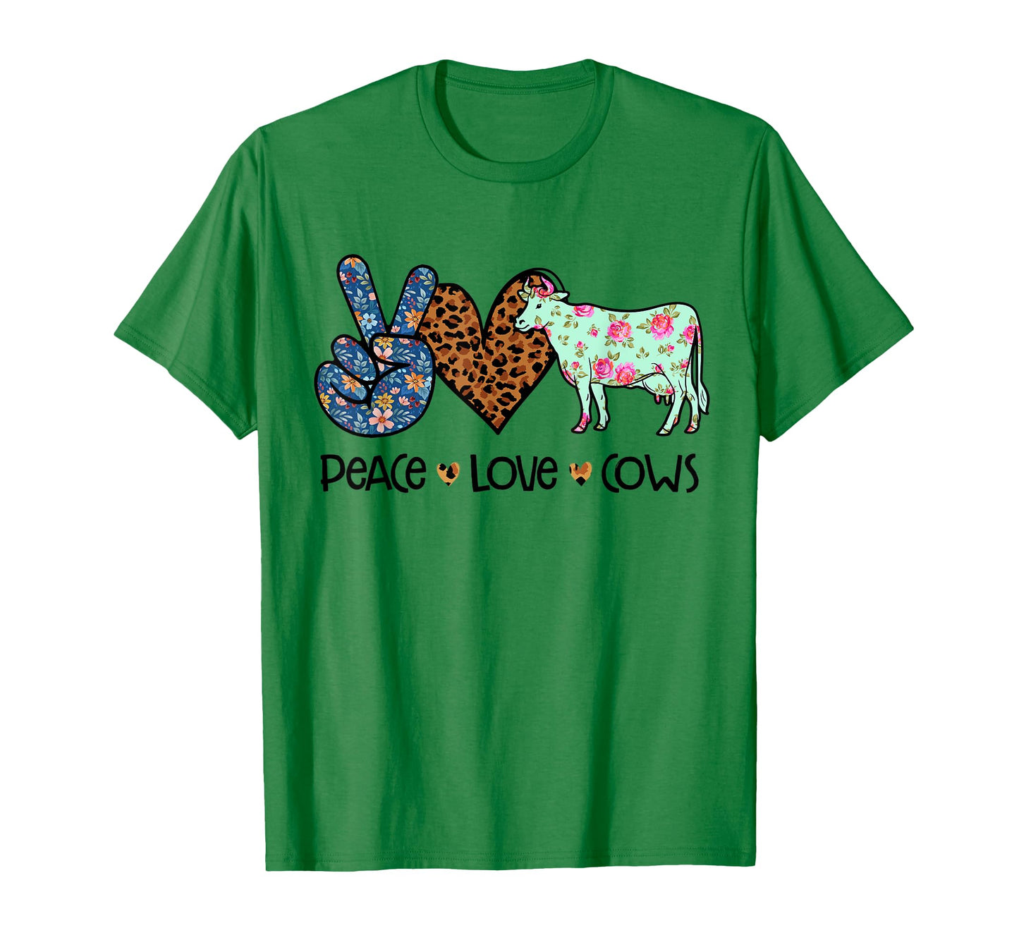Peace Love Cows Chicken Lover Leopard T-Shirt
