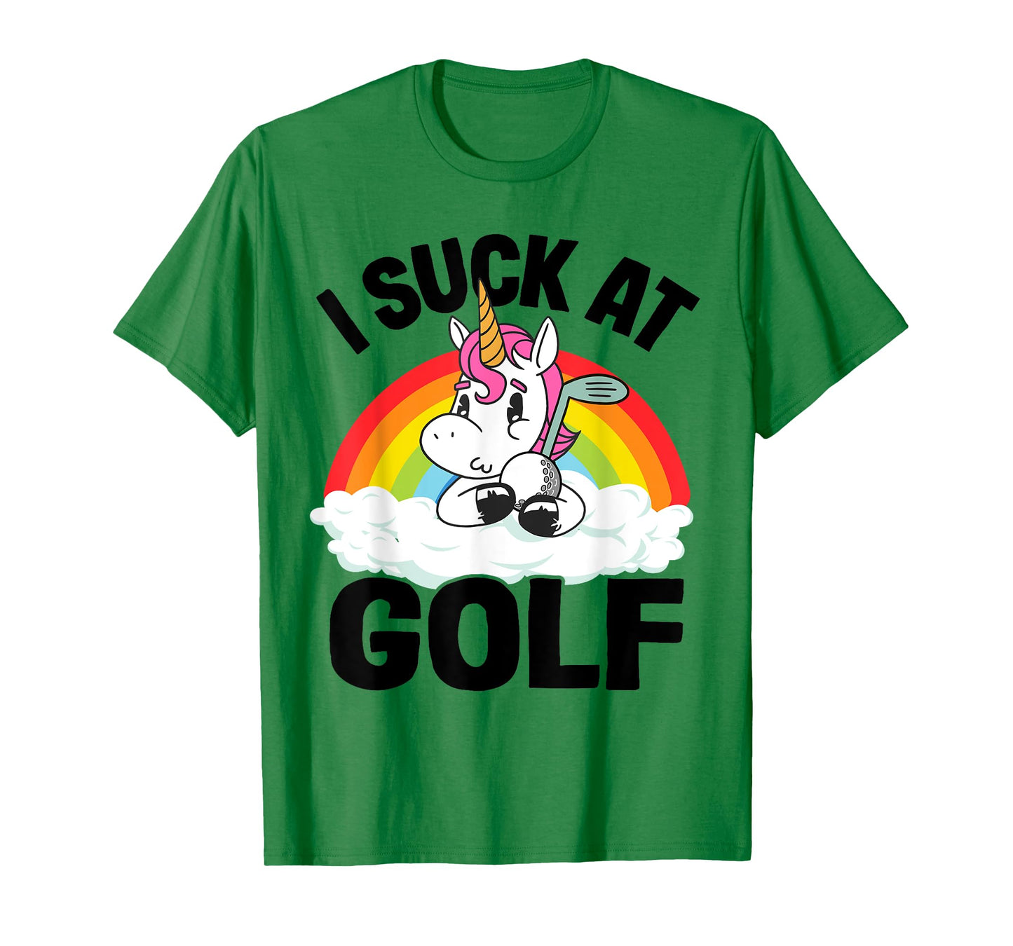 I Suck At Golf Funny Golf Loser Unicorn Sarcastic Golfing T-Shirt