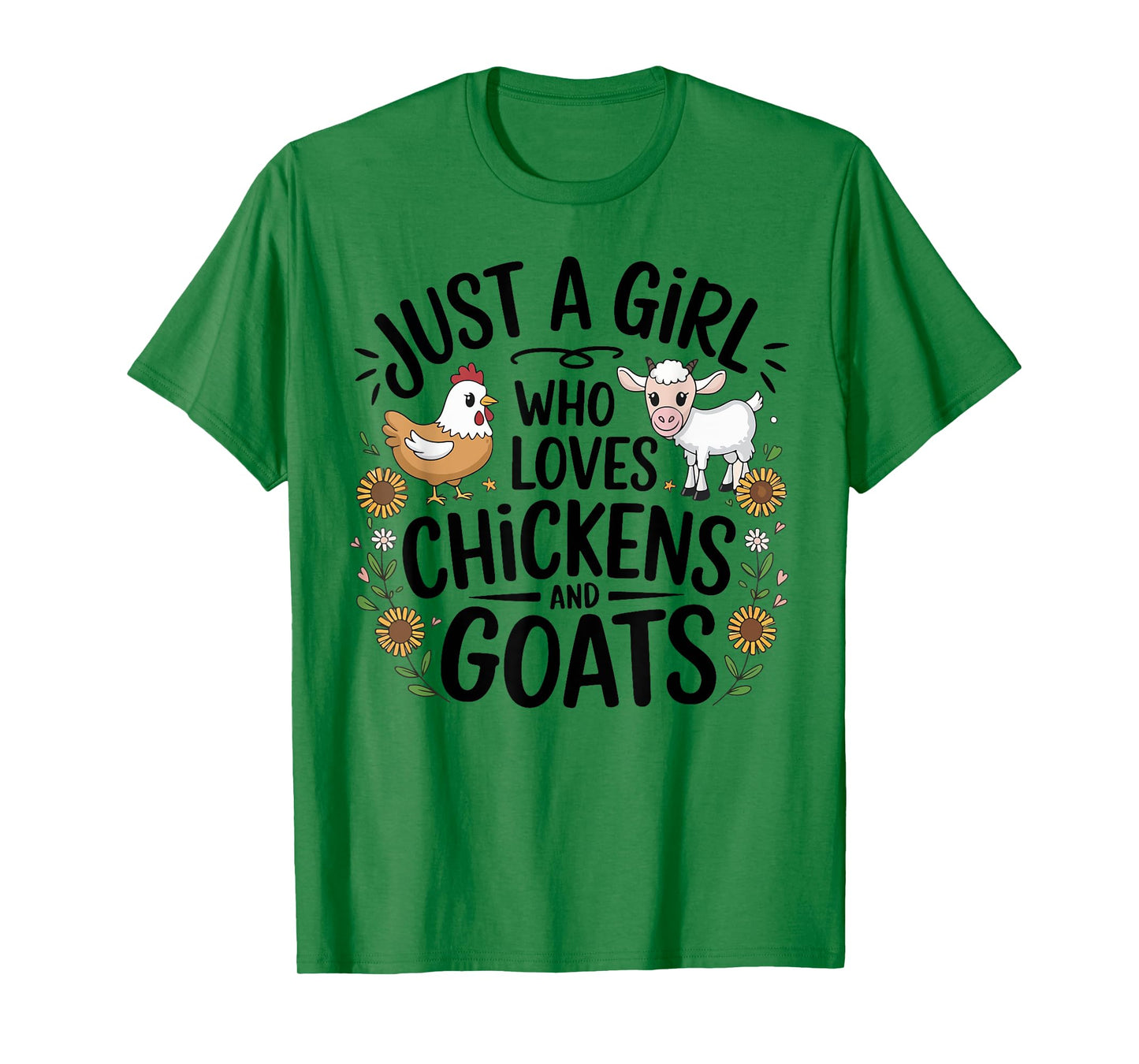 Just A Girl Who Loves Chicken And Goats Farming Farmer Women T-Shirt