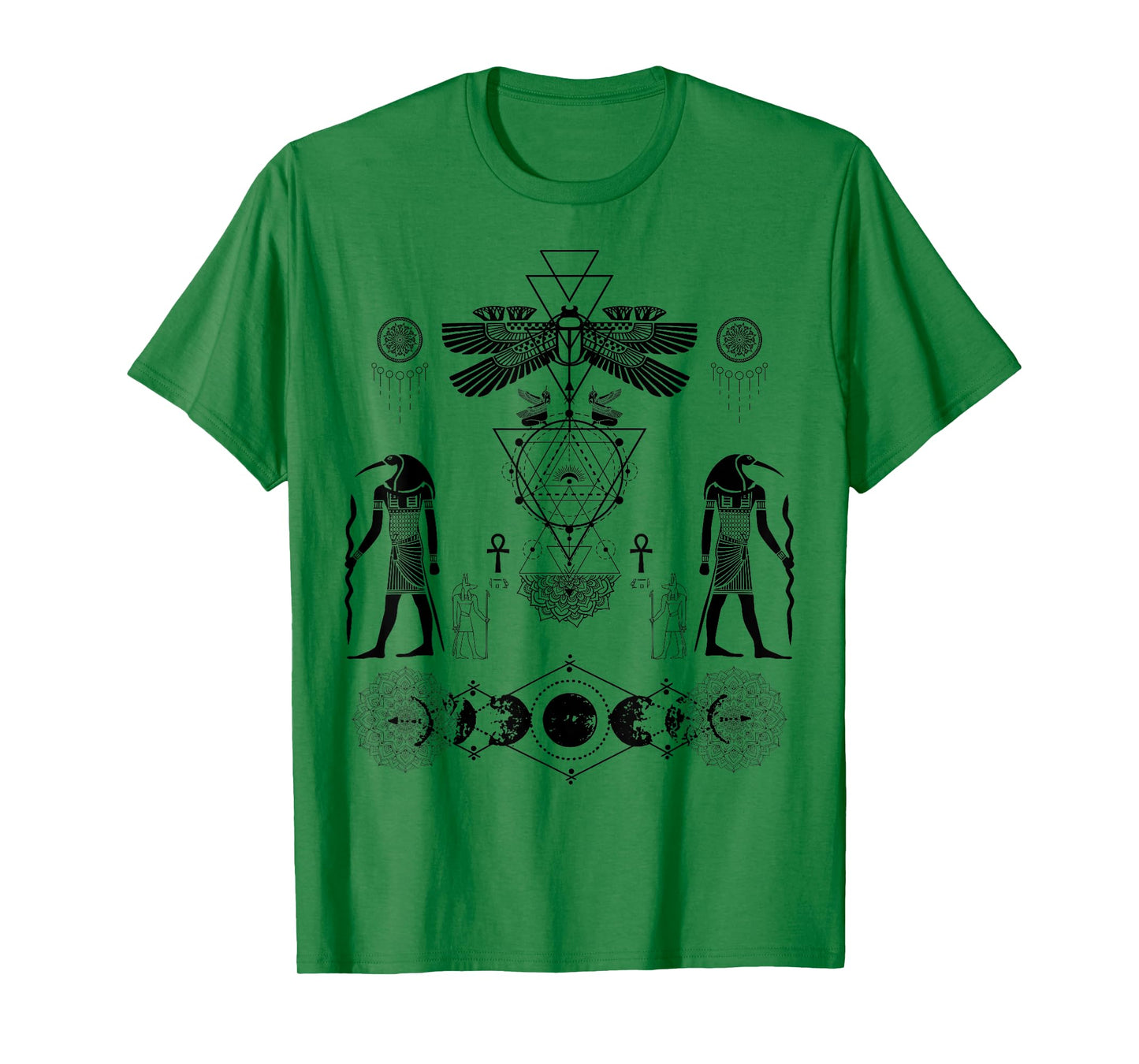 Ancient Kemetic Scarab Beetle Thoth Anubis Egyptian God Art T-Shirt