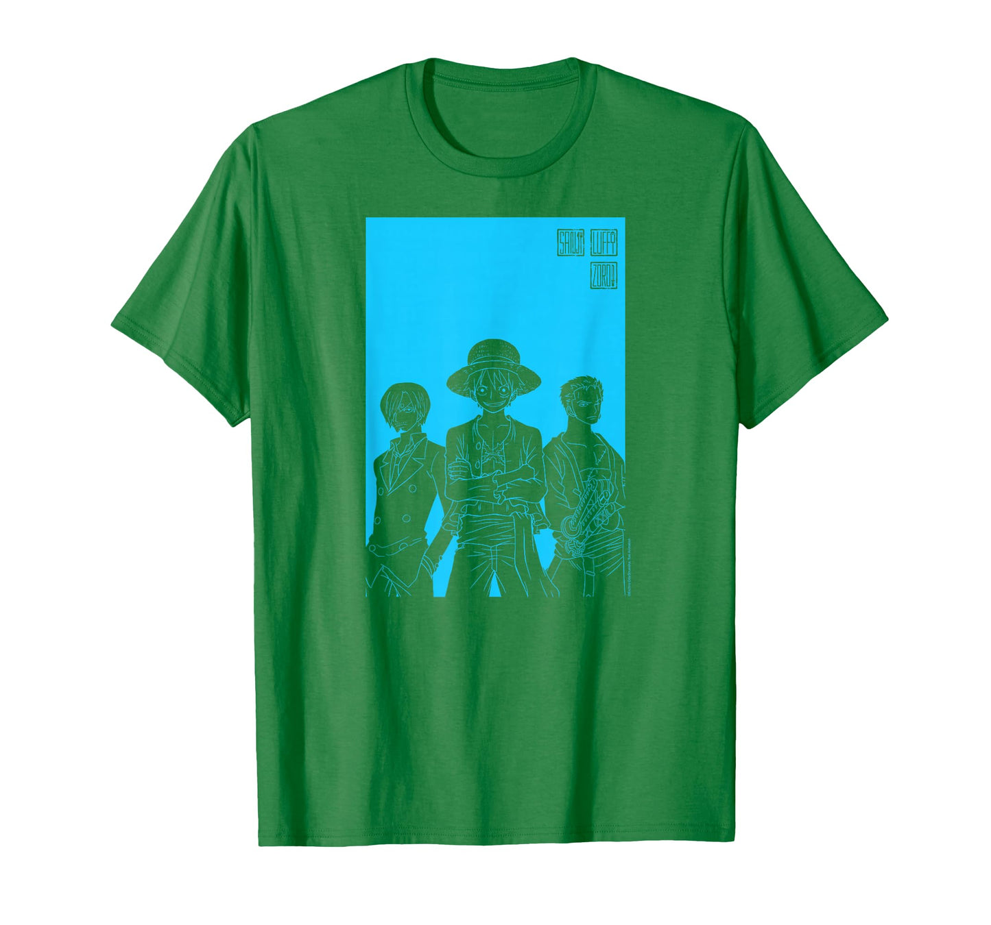 One Piece Anime Character Silhouettes Luffy, Sanji, and Zoro T-Shirt