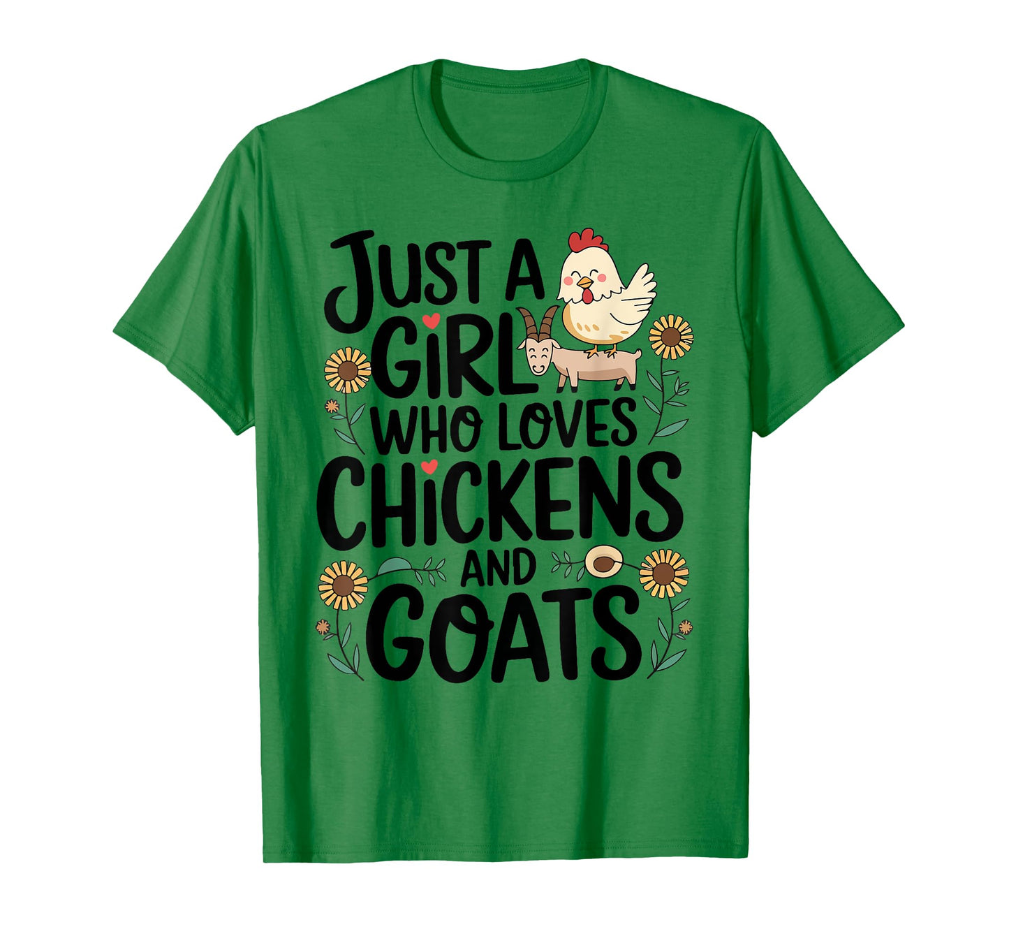 Just A Girl Who Loves Chicken And Goats Farming Farmer Women T-Shirt
