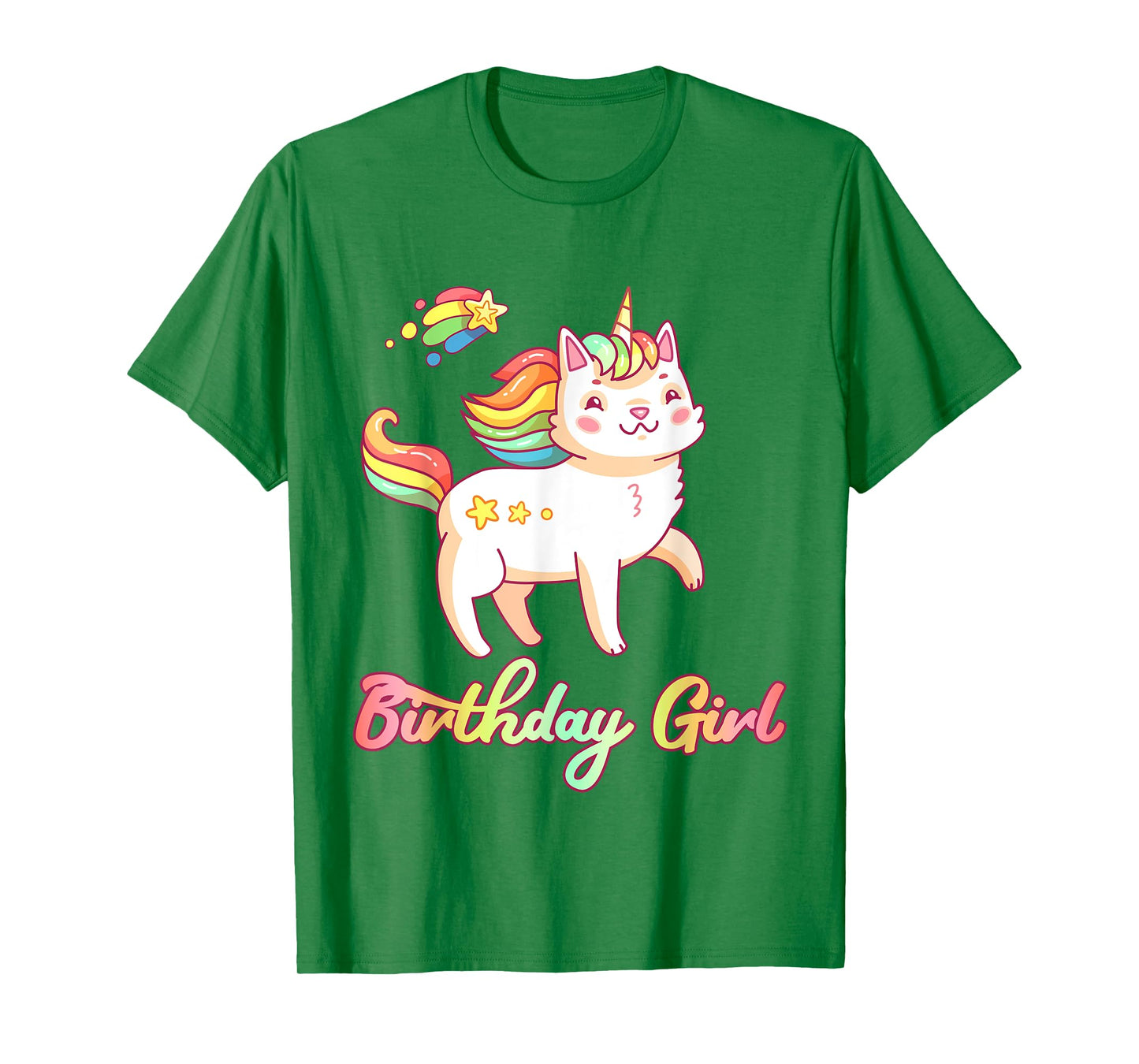 Birthday Girl Unicorn Caticorn Girls Shirt Birthday Party T-Shirt