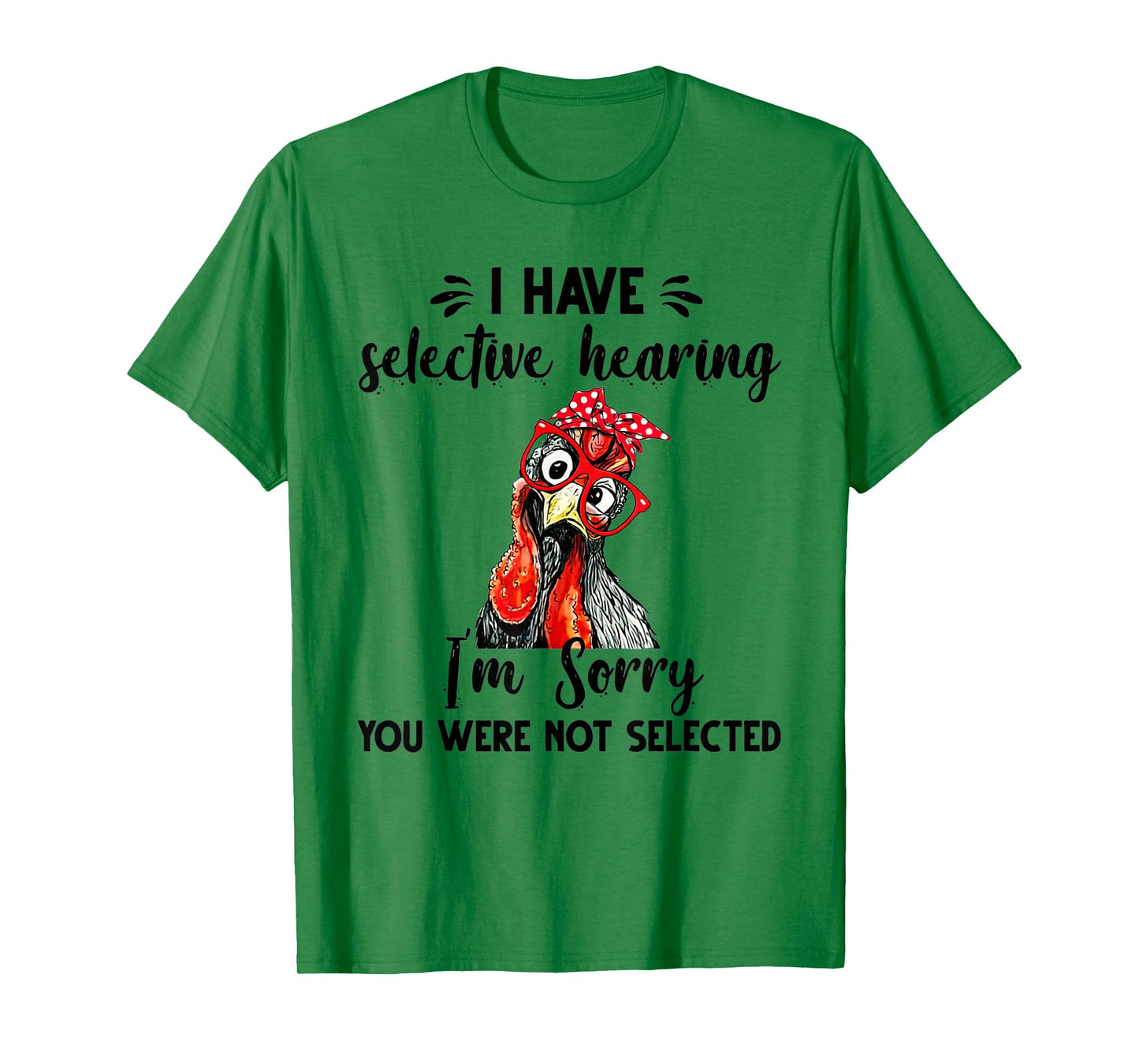 cute Women Chicken With Bandana Headband and Glasses T-Shirt
