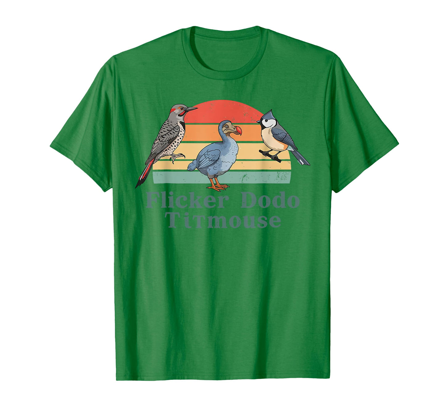 Flicker Dodo Titmouse Funny Retro Bird Lovers Design T-Shirt