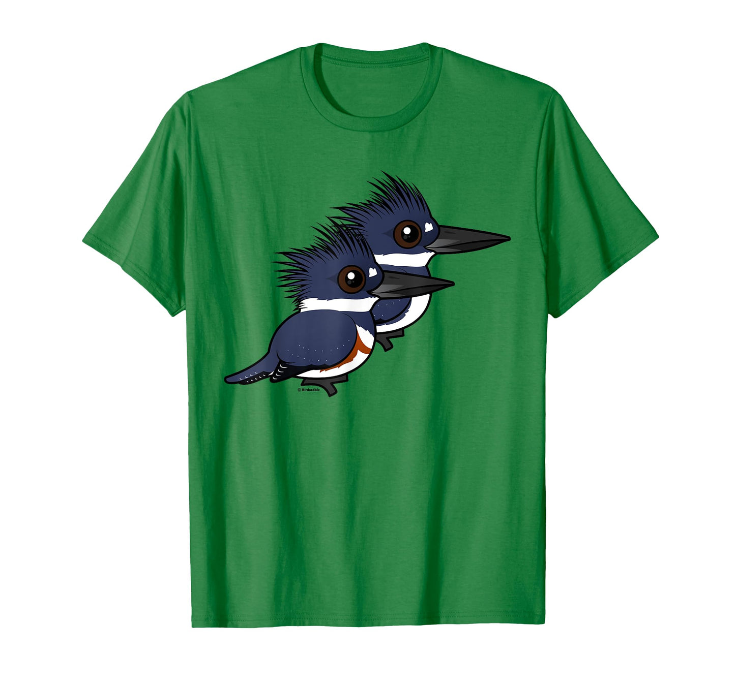 Cute Cartoon Belted Kingfisher Pair Birdorable T-Shirt