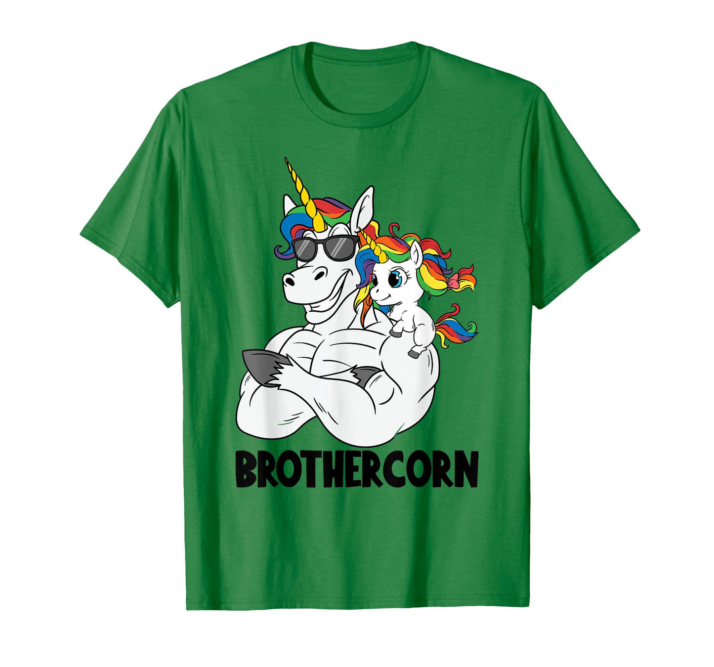 Brothercorn Brother Muscle Unicorn Holding Baby Sister Girl T-Shirt
