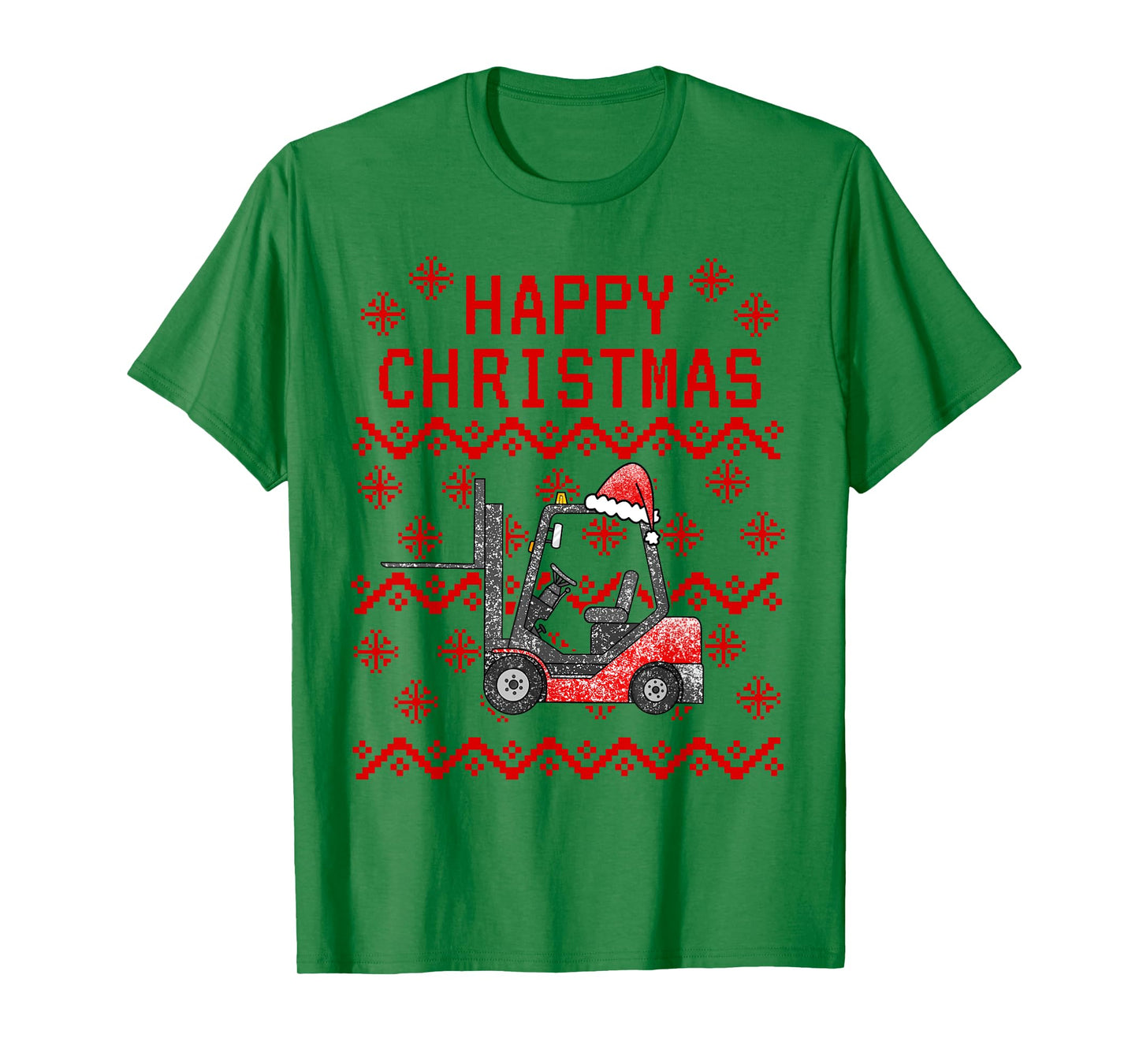 Forklift Truck Ugly Christmas Coworker Funny Xmas 2024 T-Shirt