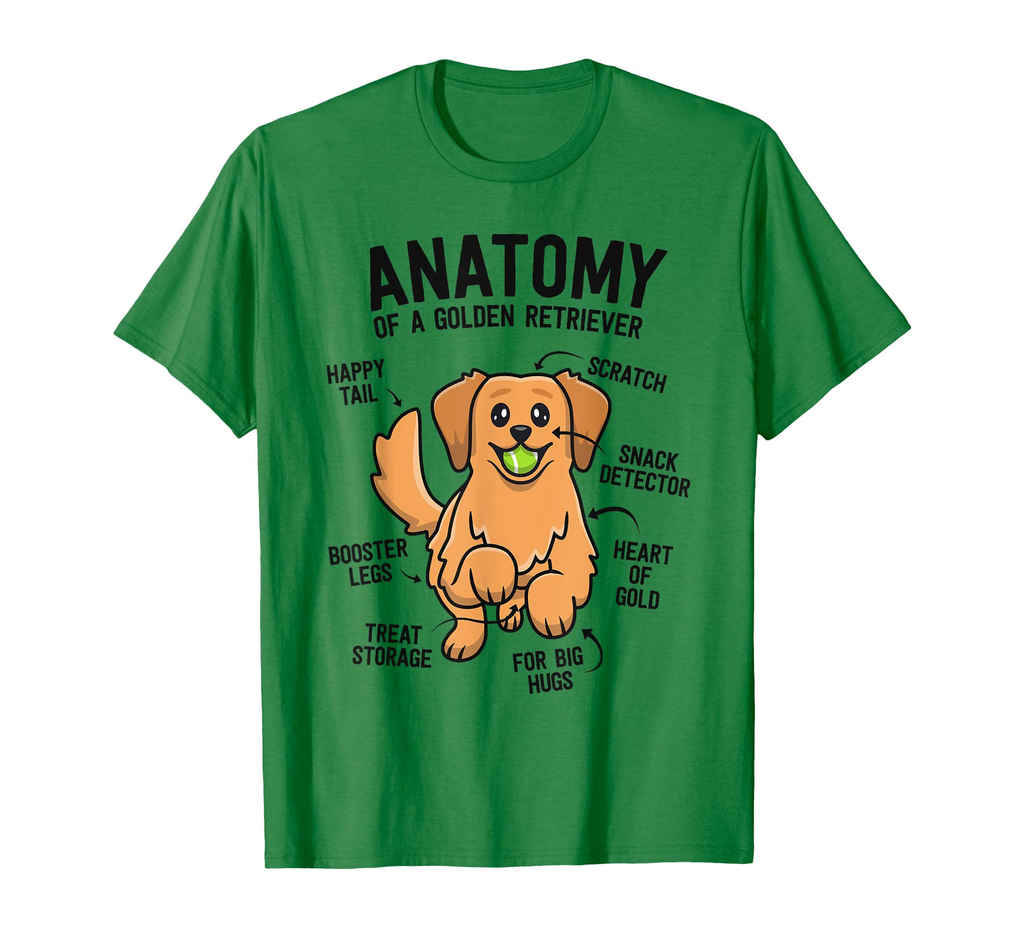 Anatomy Of A Golden Retriever Shirt Funny Dog Lover Gifts T-Shirt