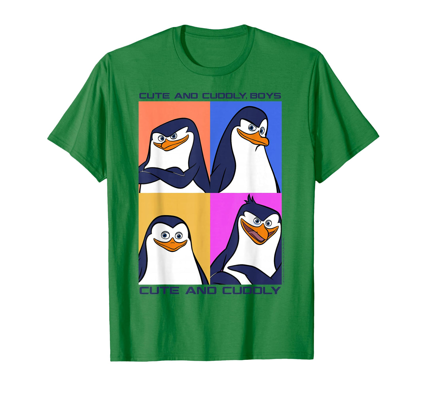 Madagascar Penguins Cute And Cuddly Text Poster T-Shirt
