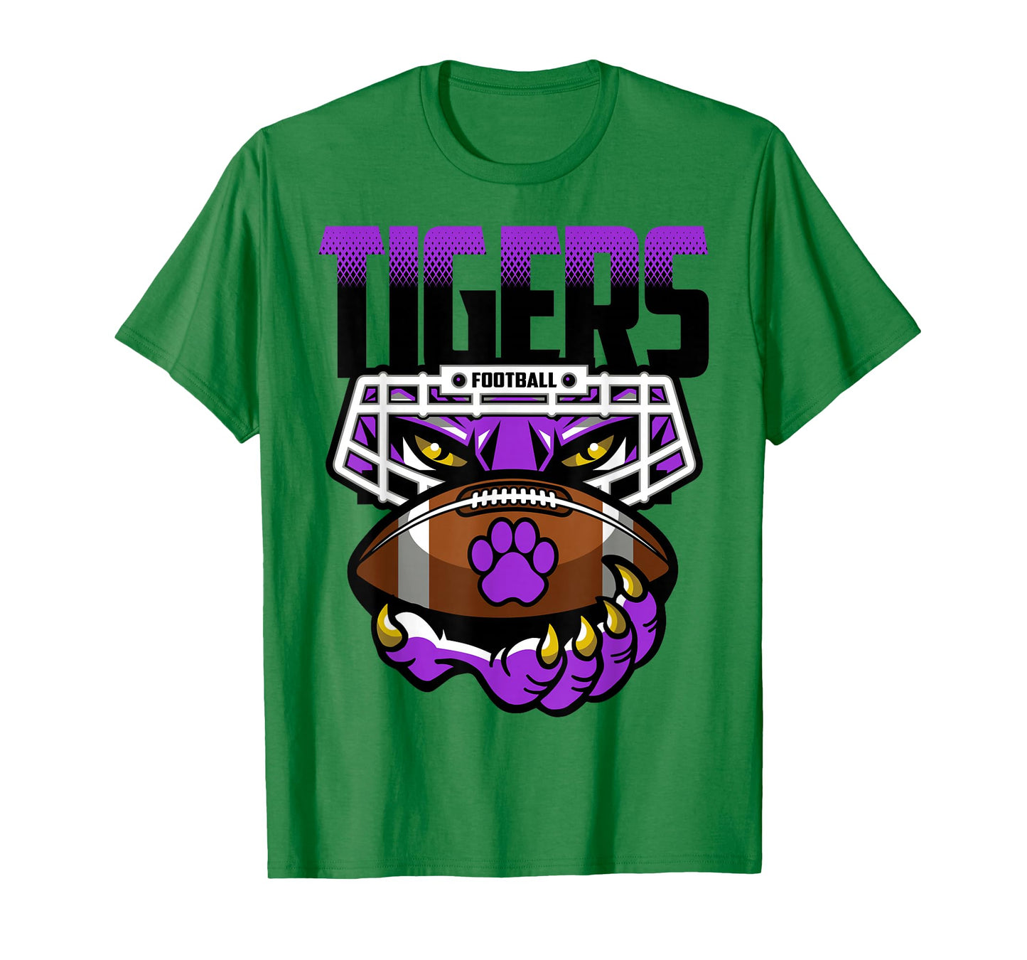 Tigers Football Tiger Pride School Spirit Purple Tigers T-Shirt