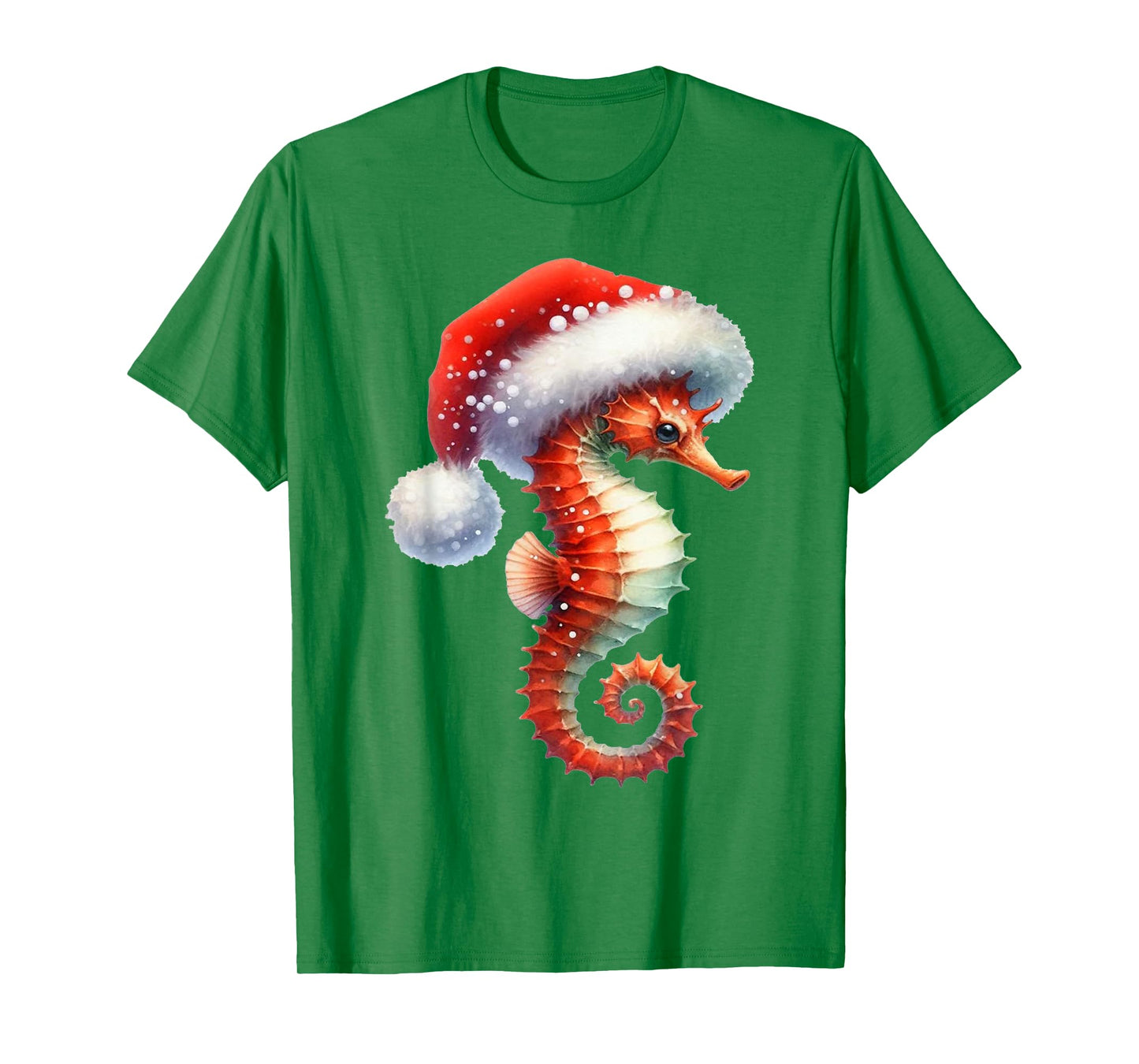 Coastal Christmas Seahorse Beach Holiday Winter Xmas T-Shirt