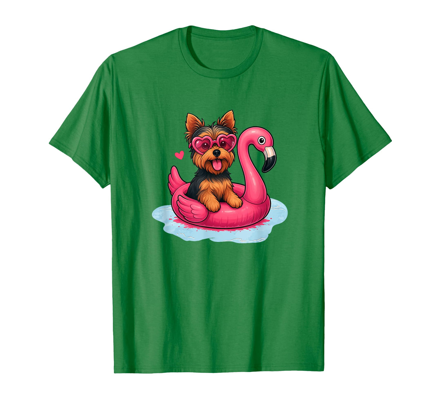 Yorkshire Terrier Flamingo Pool Float Cute Summer Pup T-Shirt