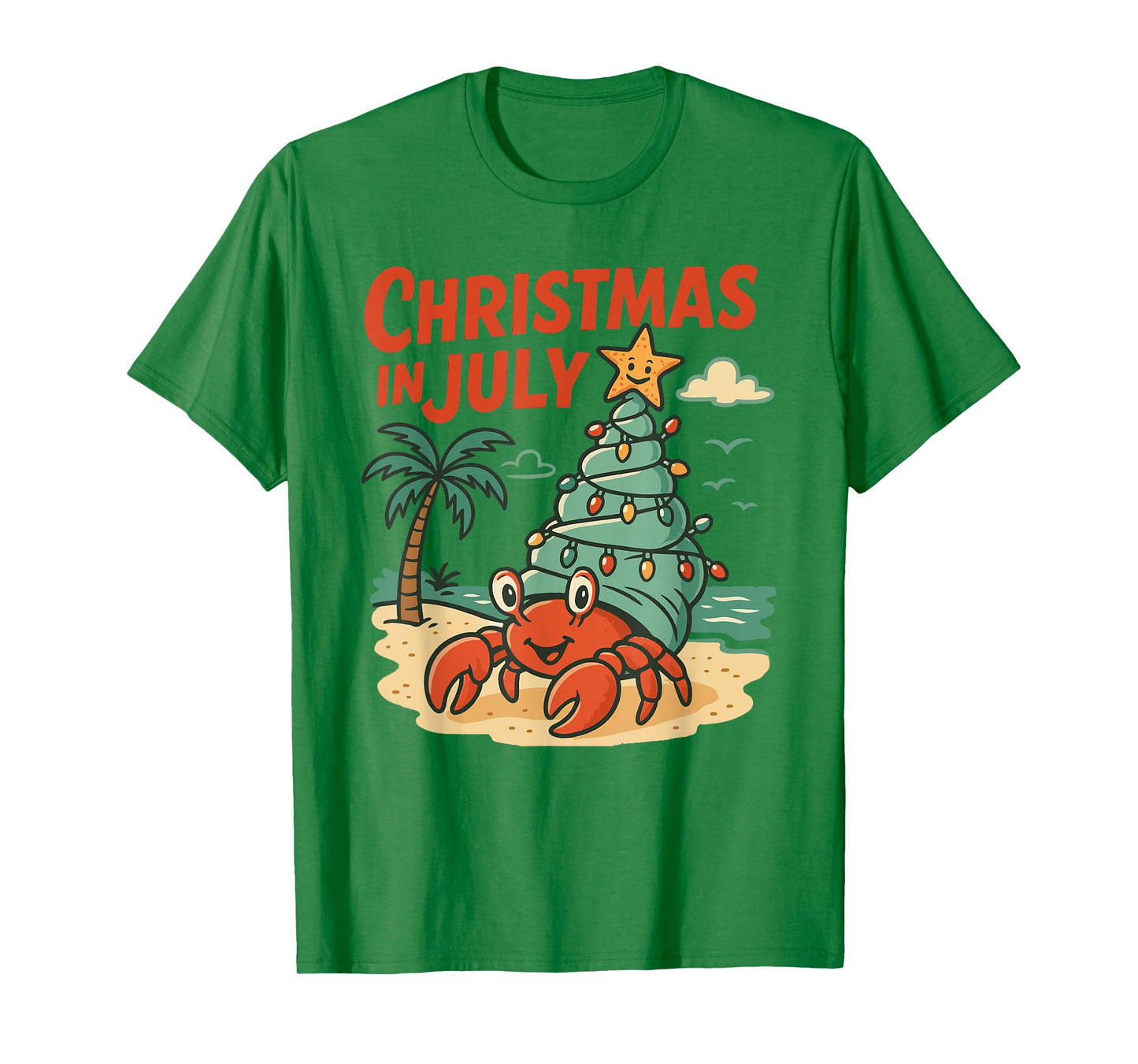 Christmas In July Women Men Kids Hermit Crab Summer Xmas T-Shirt