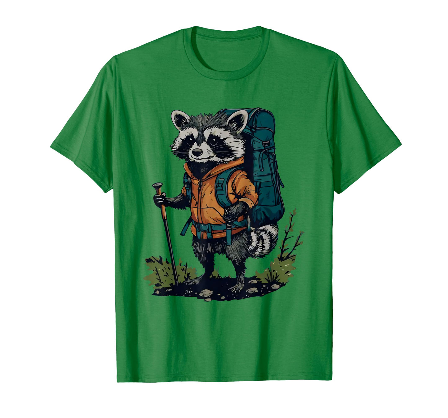 Racoon Backpacker Mountain Hiking Camping Funny T-Shirt