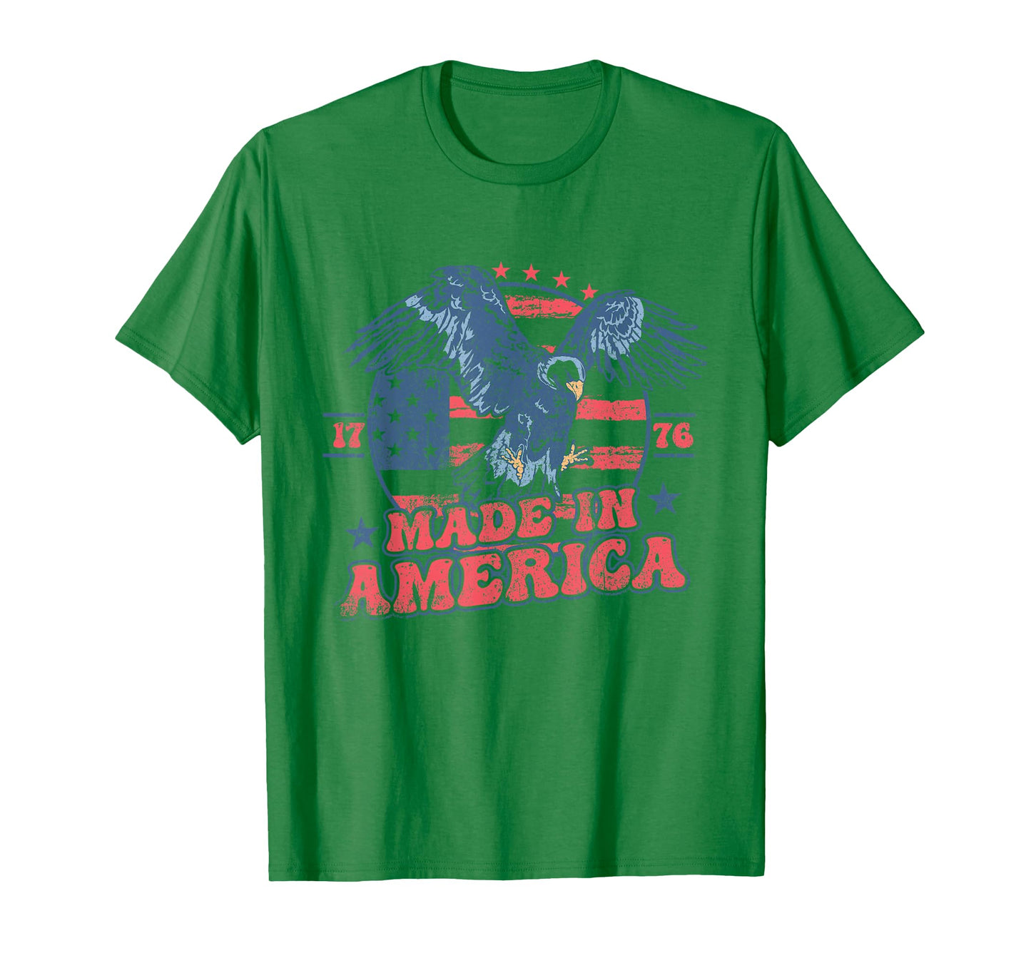 4th of July Groovy Eagle 1776 Made In America Vintage Retro T-Shirt for Women Kids Men