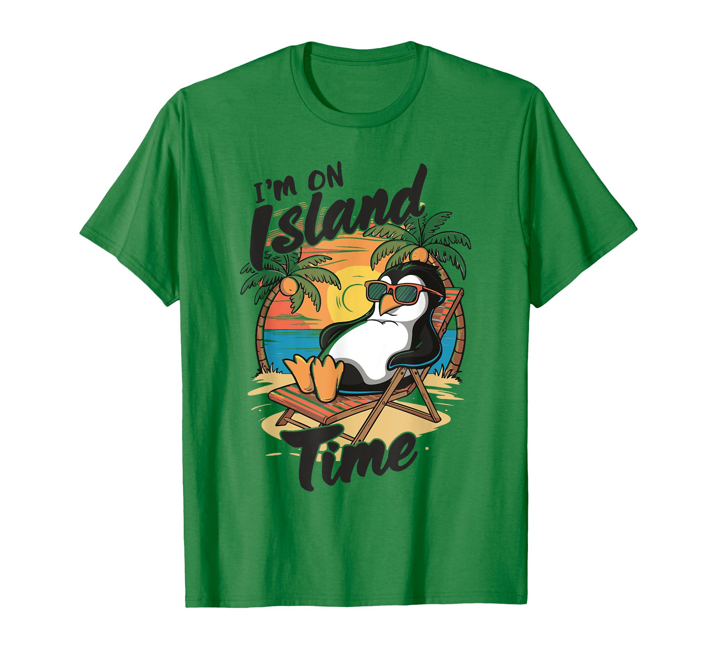 Island vacation Tropical Travel Relax time Penguin Design T-Shirt