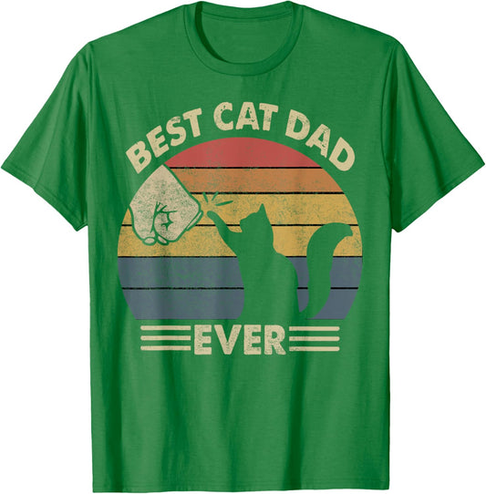 Black Cat Dad - Best Cat Dad Ever Kitten Lover Gift Vintage T-Shirt