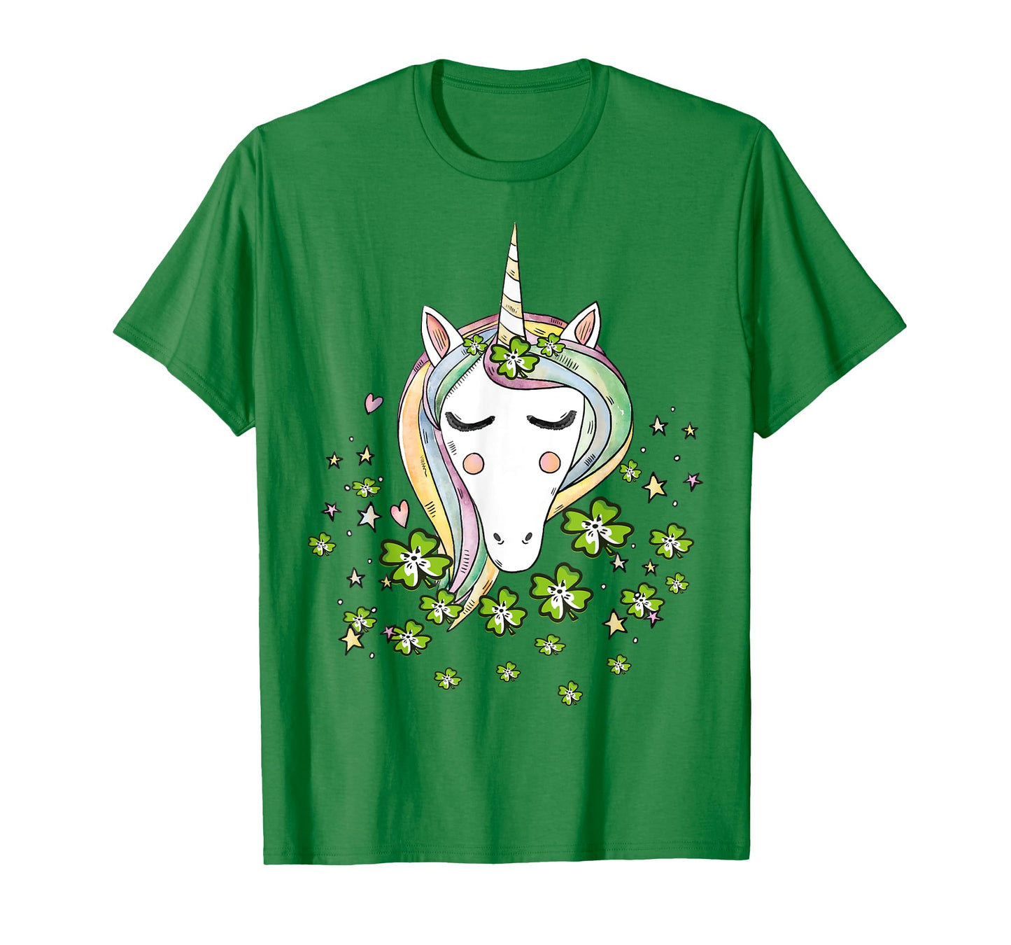 St Patricks Day Shamrock Unicorn Girls Irish Cool Green Kids T-Shirt