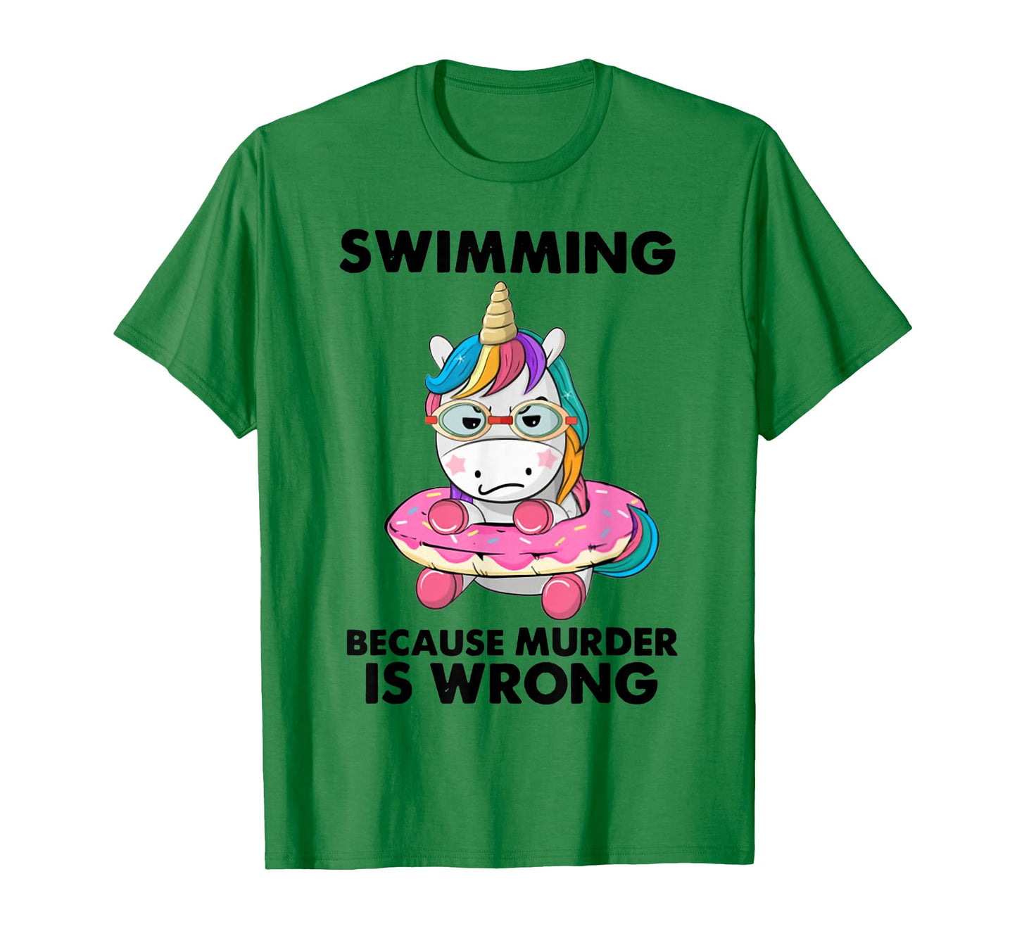 Swimming Because Murder Is Wrong Swimming Unicorn T-Shirt