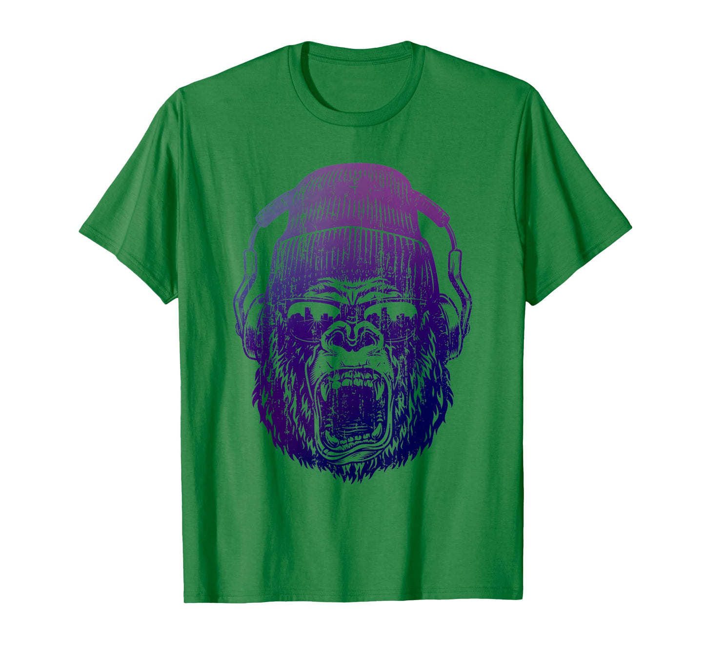 funky Monkey Chimp With Sunglasses And Headphones Funny T-Shirt