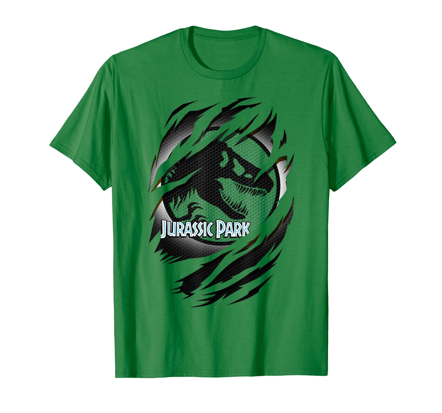 Jurassic Park Slashed White Glow T-Rex Logo Graphic T-Shirt T-Shirt