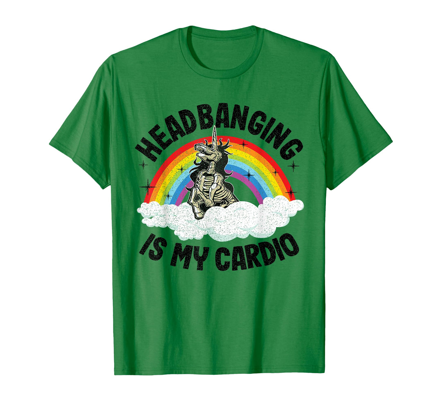 Headbanging Is My Cardio Unicorn Rainbow Funny Death Metal T-Shirt