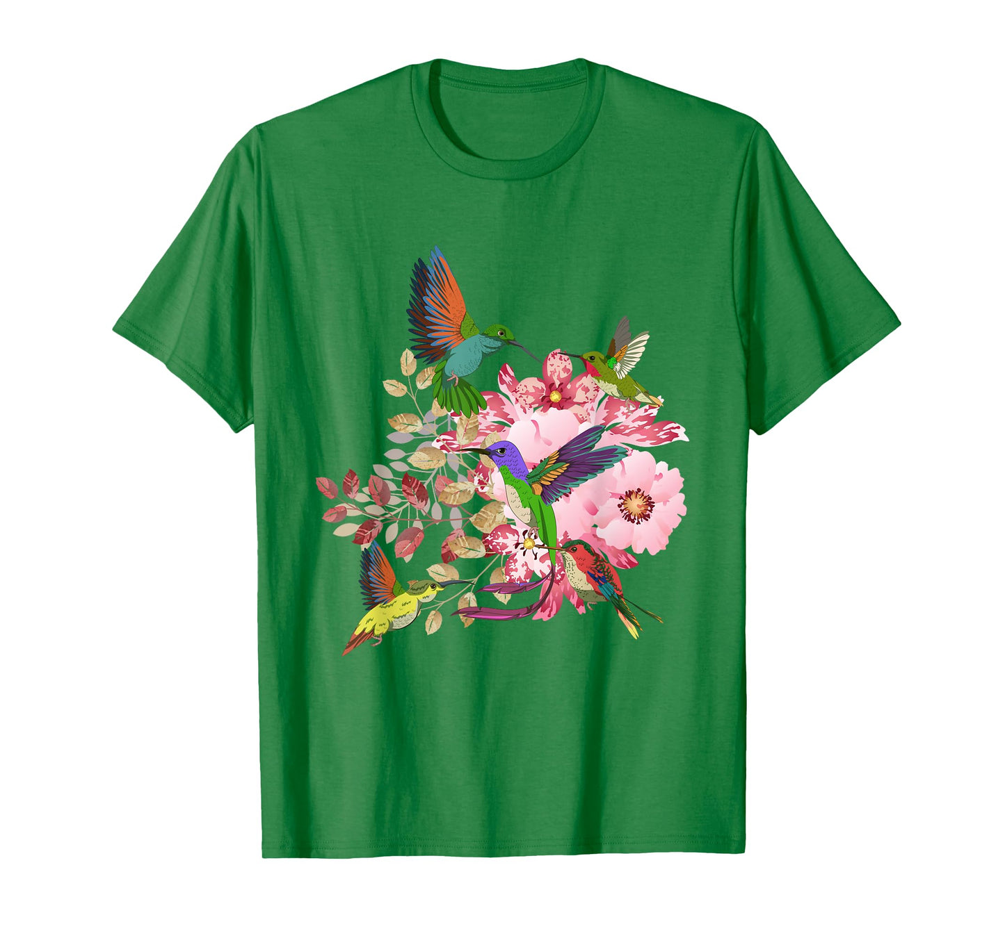 Flowers Hummingbird Floral Bird Animal Vintage Hummingbird T-Shirt