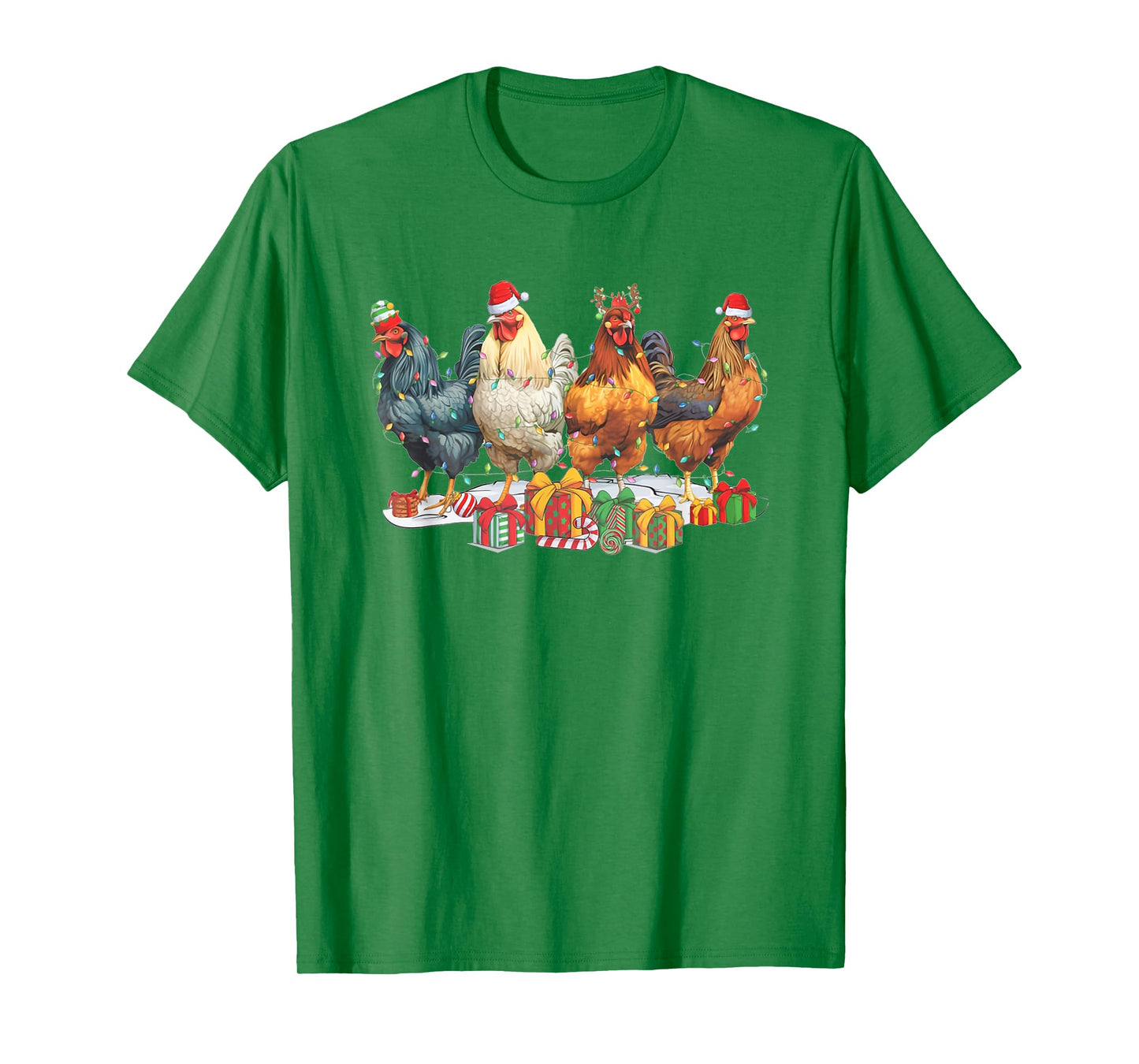 Retro Vintage Christmas Chickens Xmas Farm Holiday Women T-Shirt