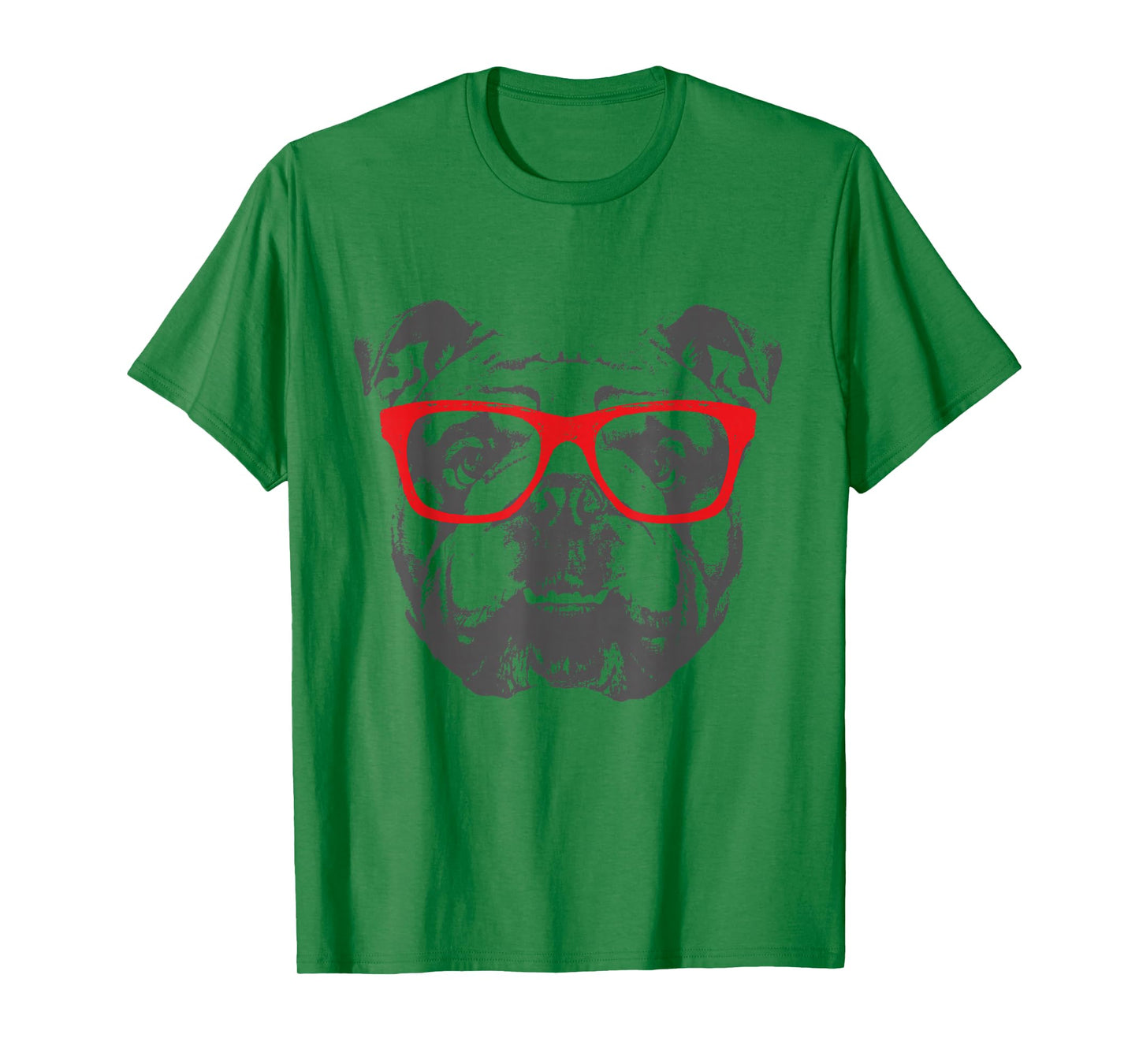 English bulldog with red sunglasses style and design T-Shirt
