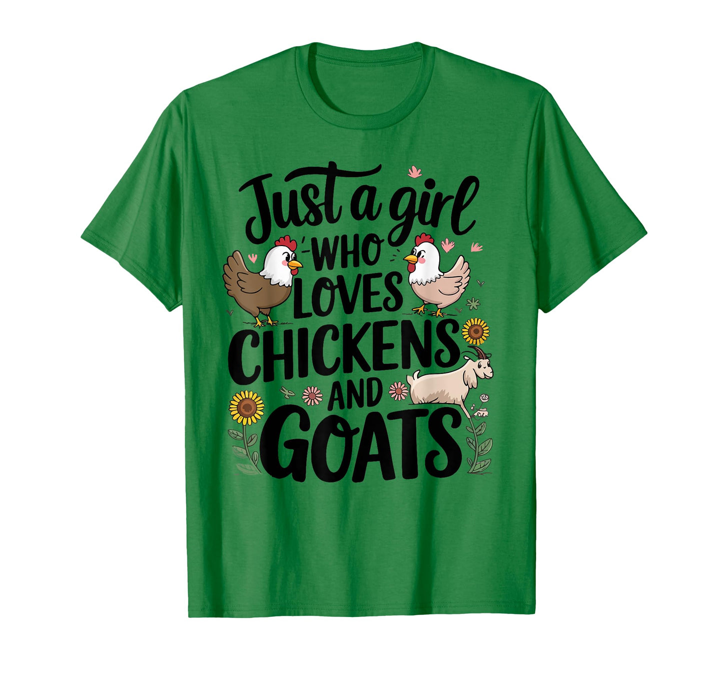 Just A Girl Who Loves Chicken And Goats Farming Farmer Women T-Shirt