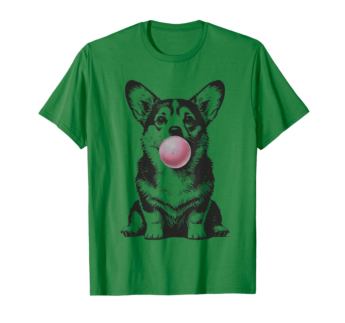 Corgi Blowing Bubble Gum Funny Dog Cartoon Meme T-Shirt