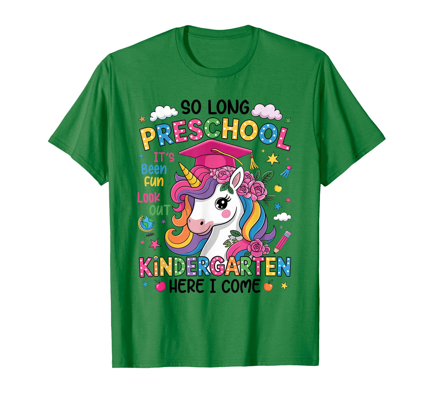 Kids So Long Preschool Graduation Graduate Unicorn Kids T-Shirt