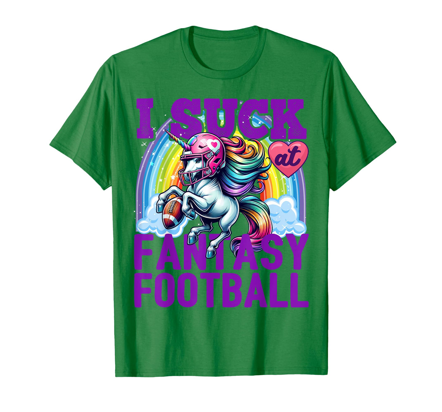 I Suck at Fantasy Football Unicorn Rainbow Loser Men T-Shirt
