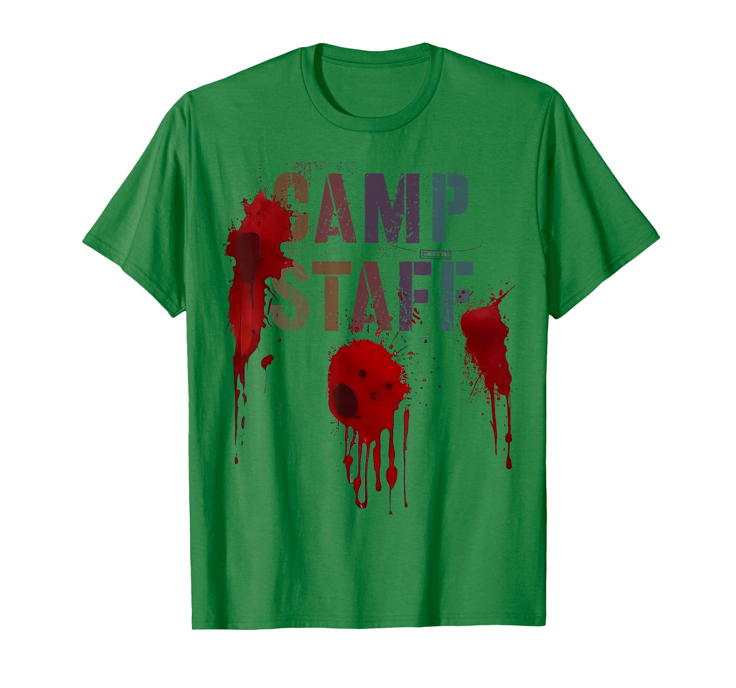 Funny CAMP STAFF Summer Campsite Camping Horror Bloody Meme T-Shirt
