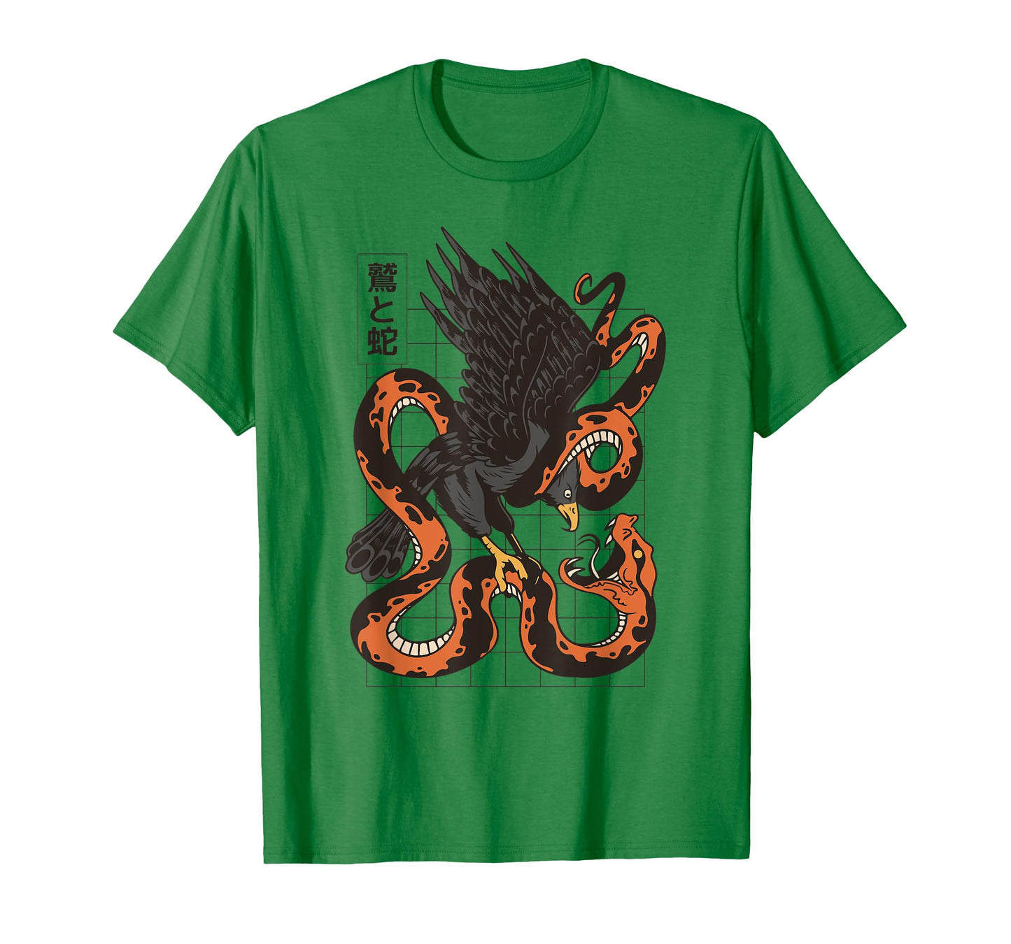 Eagle Fighting Snake Japanese Vaporwave Asian Inspired T-Shirt