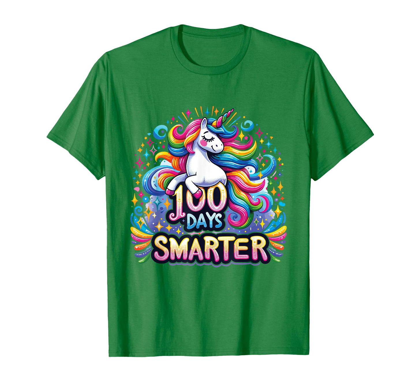 100 Days Smarter Unicorn Girls Teacher 100th Day of School T-Shirt
