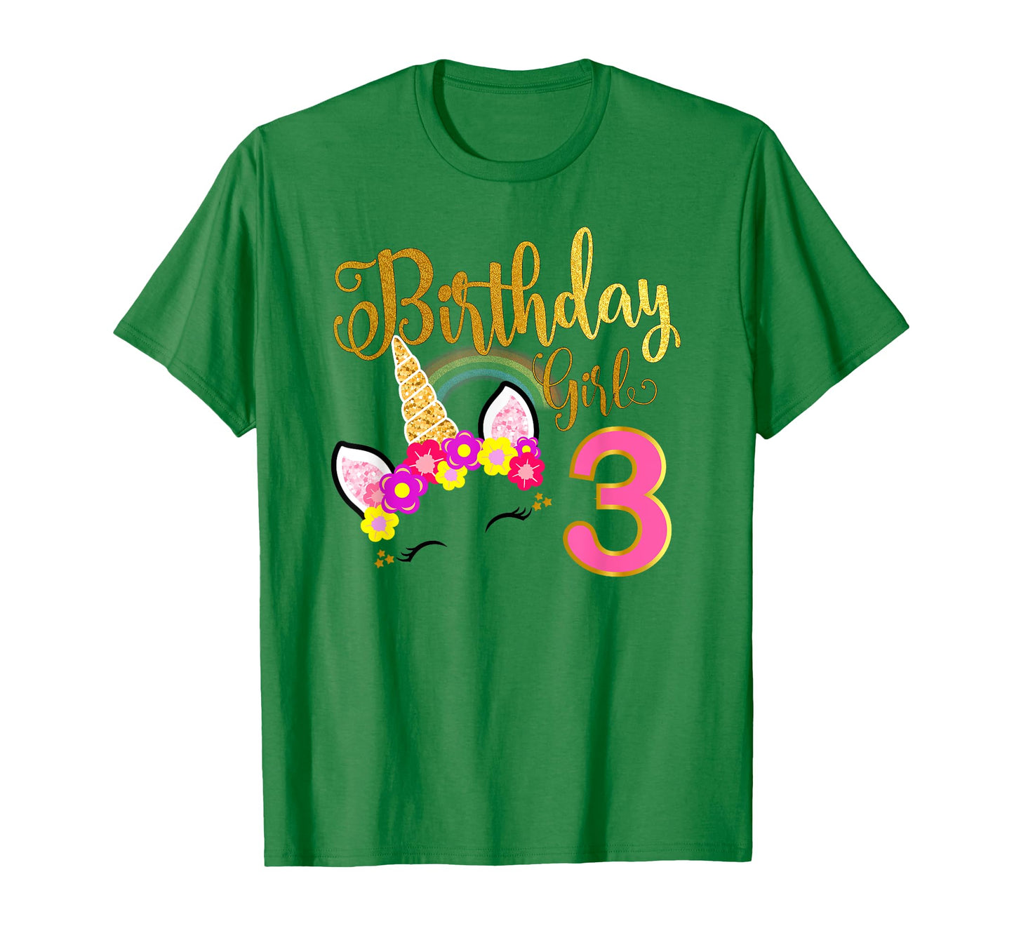 I'm 3rd the Birthday for Girl Unicorn 3 year old Birthday T-Shirt