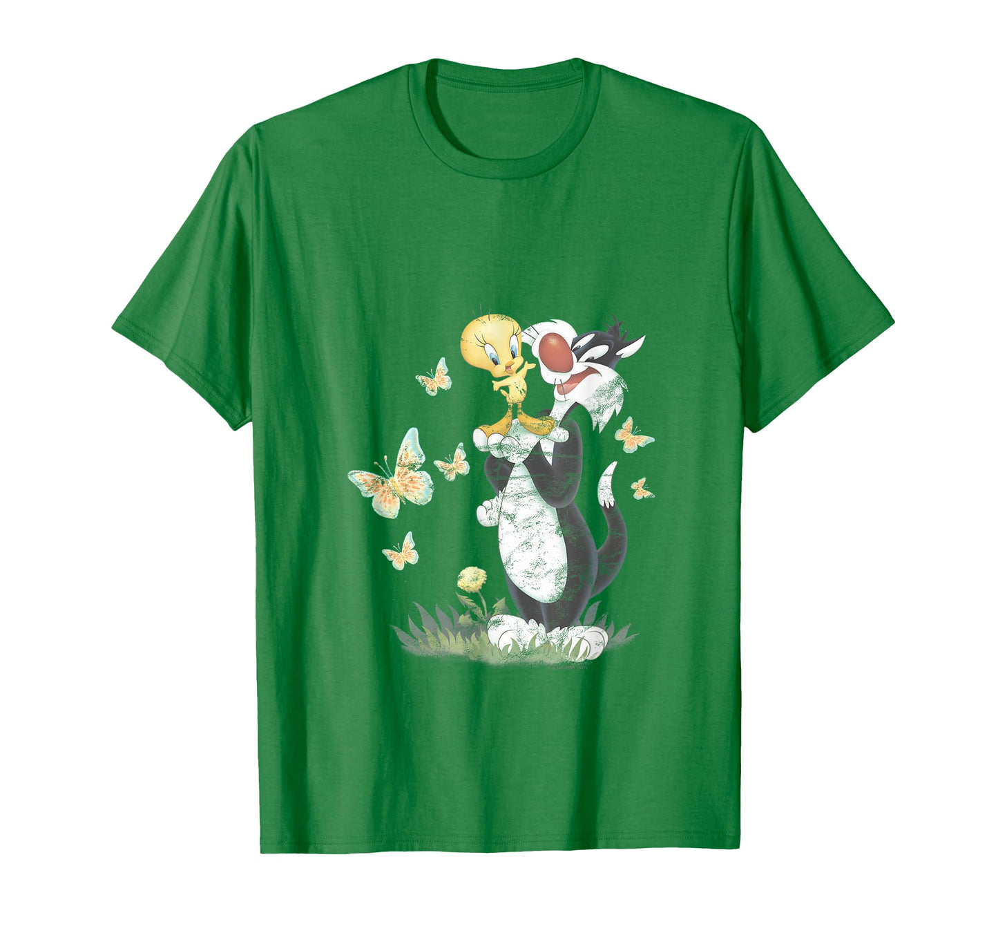 Looney Tunes Sylvester & Tweety Bird Butterfly Distressed T-Shirt