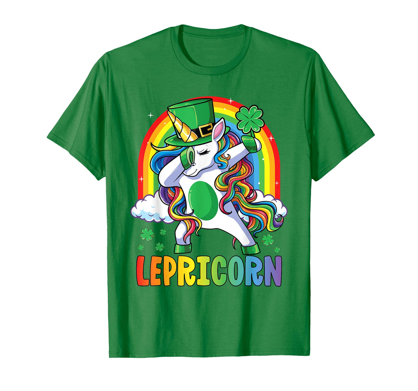 St Patricks Day Shirt Girls Dab Unicorn Leprechaun Lepricorn T-Shirt