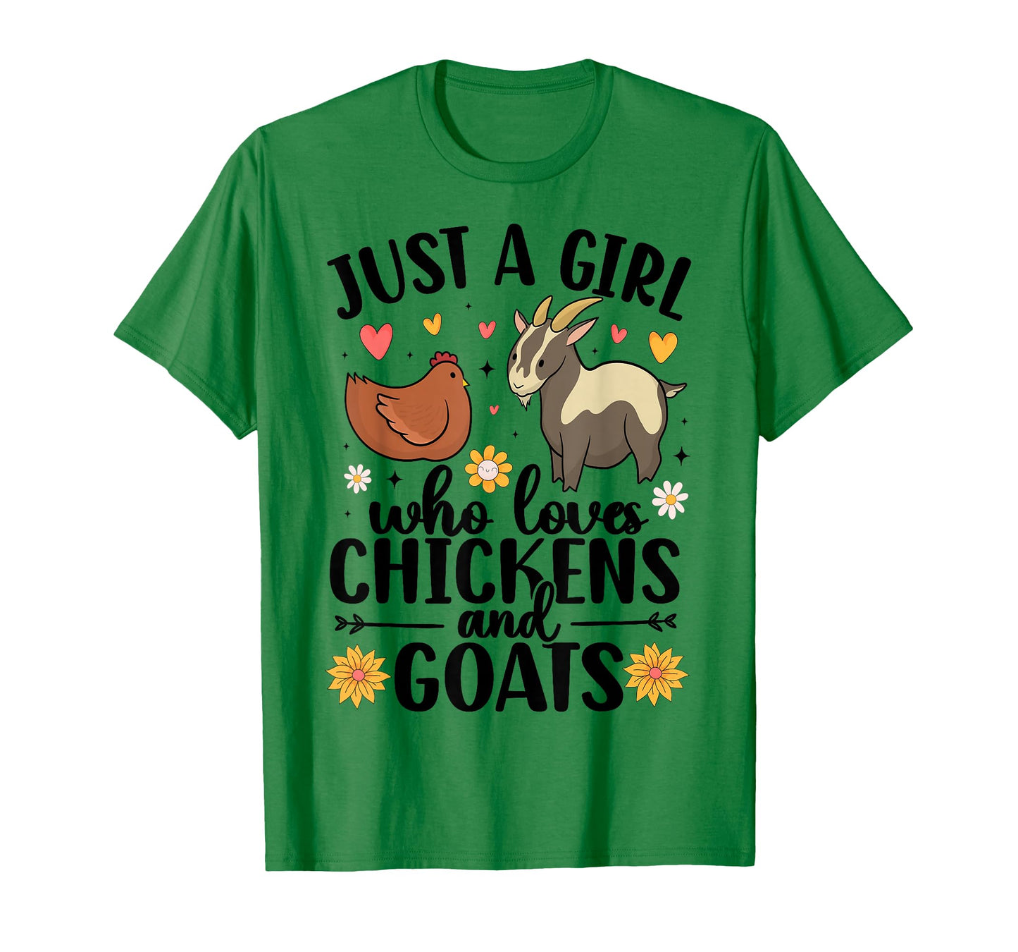 Just A Girl Who Loves Chicken and Goats Farming Farmer Women T-Shirt