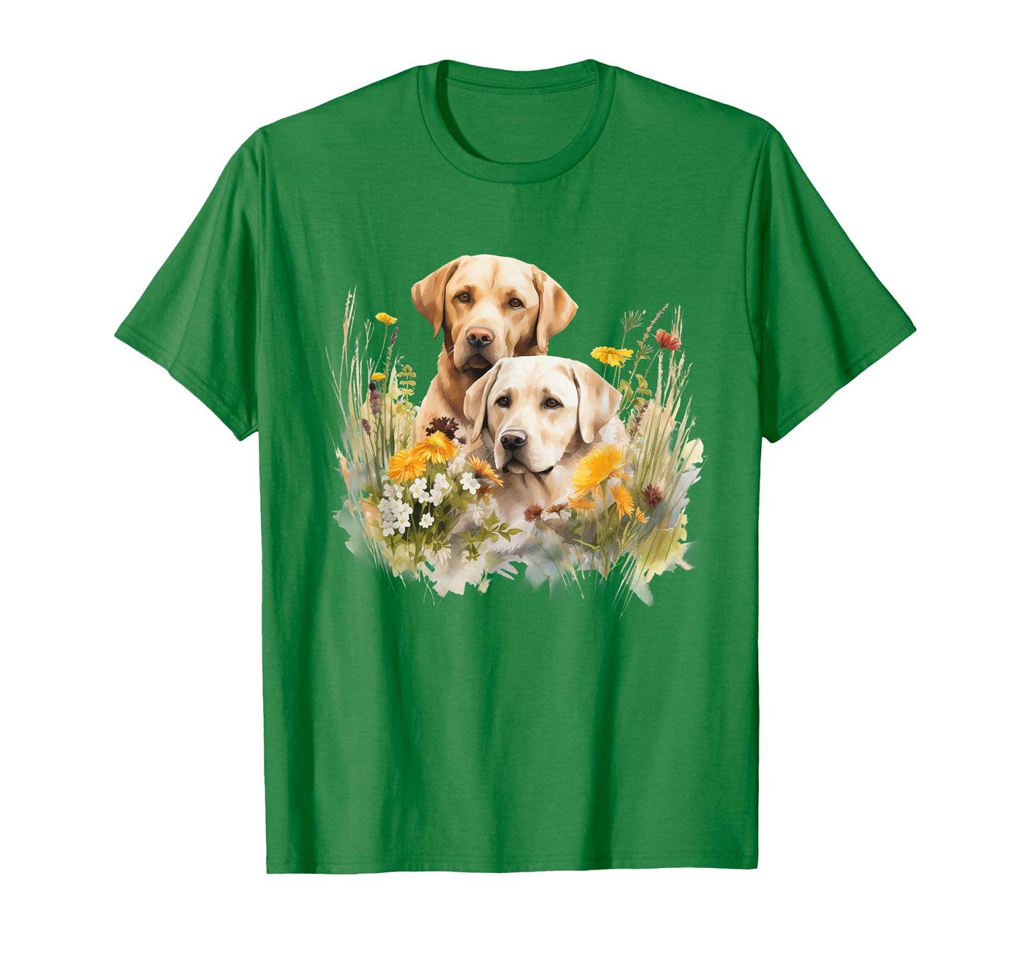 Floral Wildflower Dog Labrador Retriever Men Women Kids T-Shirt