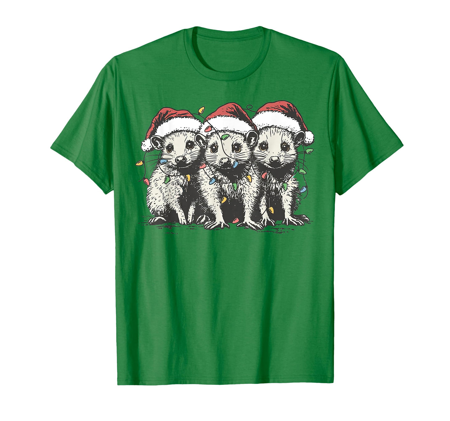 Vintage Cute Opossum Possum Christmas Womens Mens Girls T-Shirt