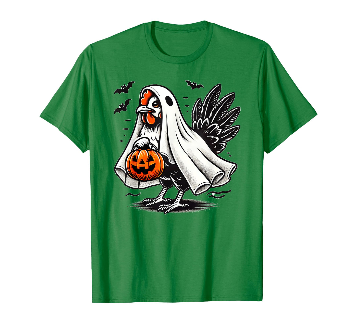 Shivering Chicken Halloween Ghost Rooster Trick Or Treat T-Shirt