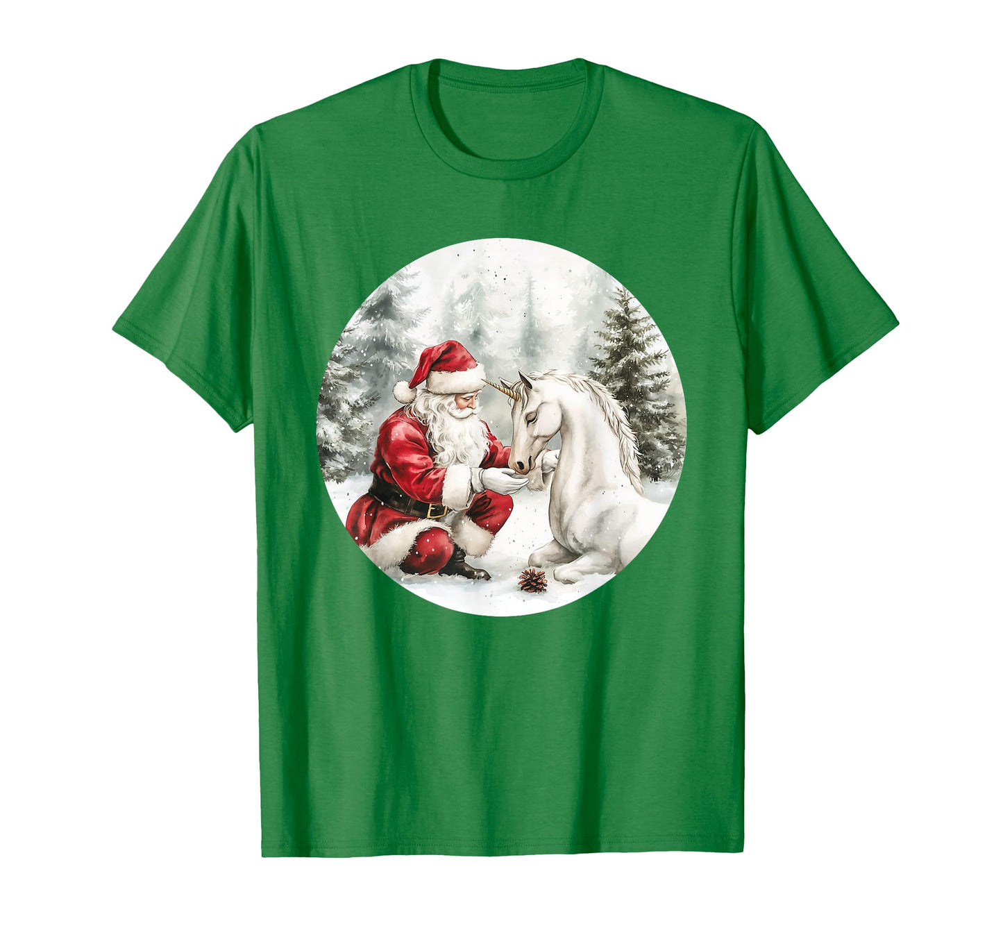 Christmas Unicorn Santa Claus Winter Holiday For Girls T-Shirt