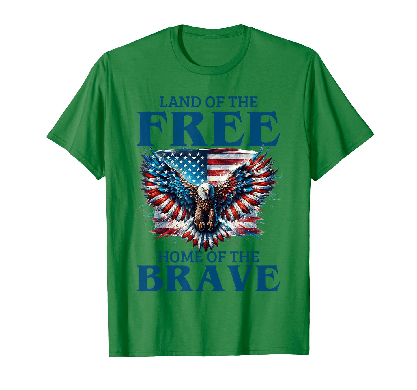 Land Of The Free Home Of The Brave Eagle Usa Vintage Flag T-Shirt